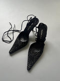 Black Rhinestone Spider Heels