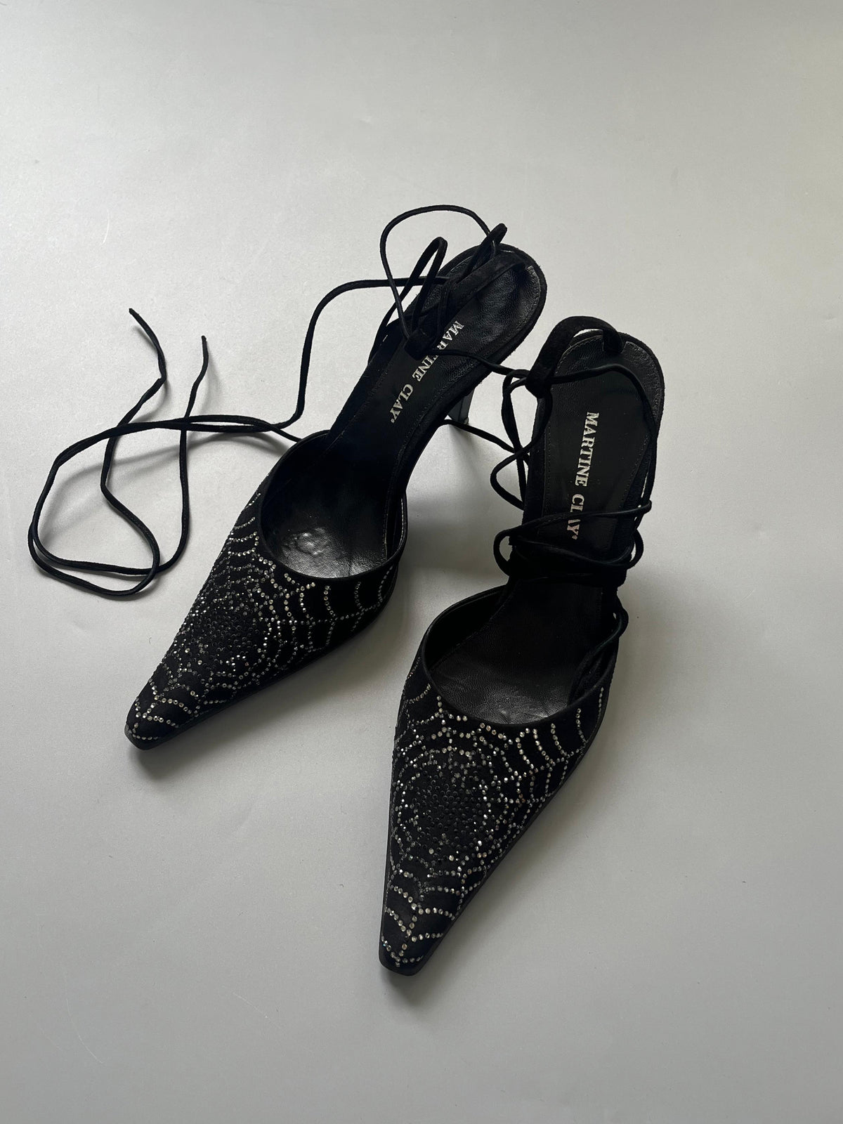Black Rhinestone Spider Heels