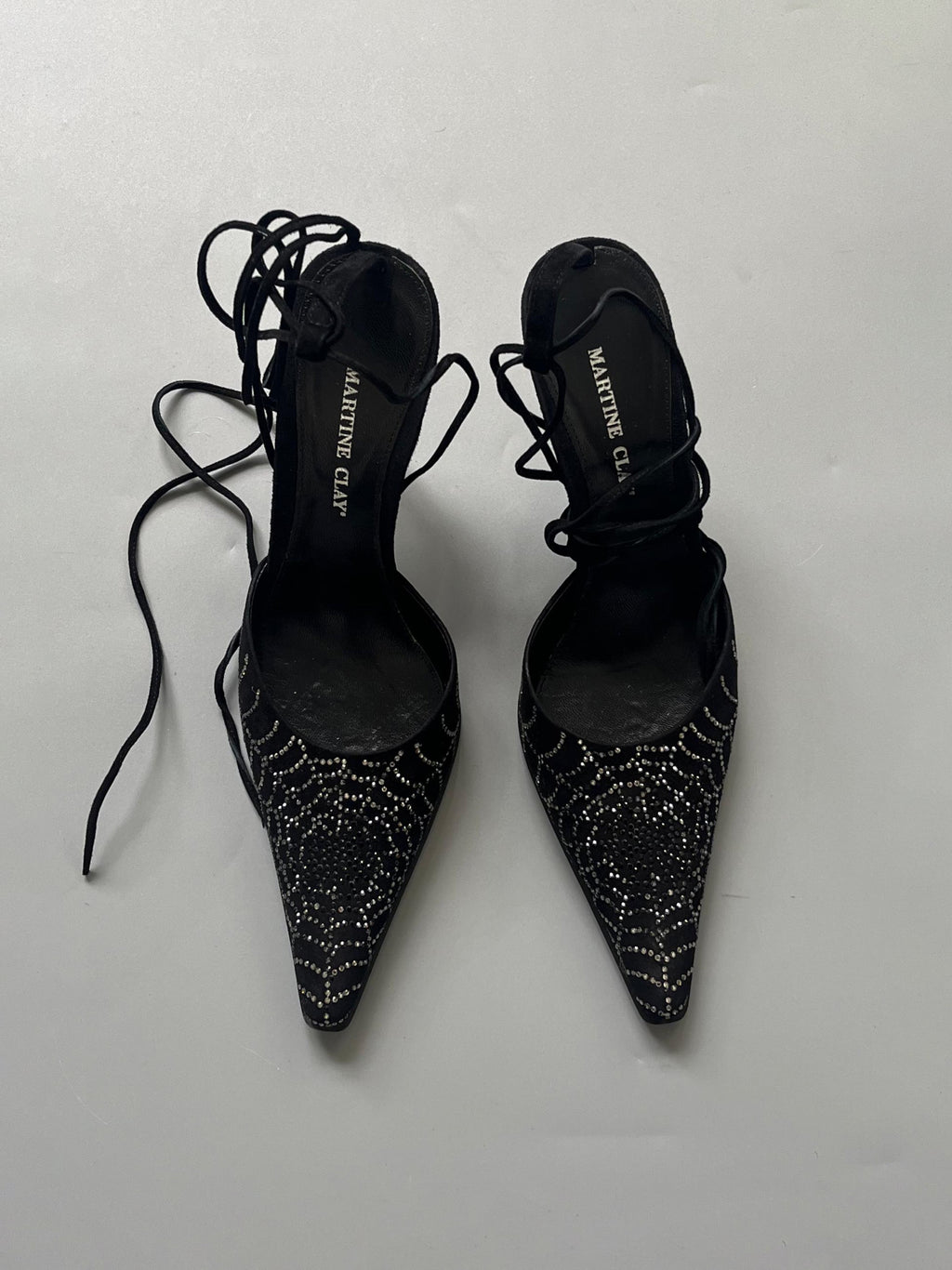 Black Rhinestone Spider Heels