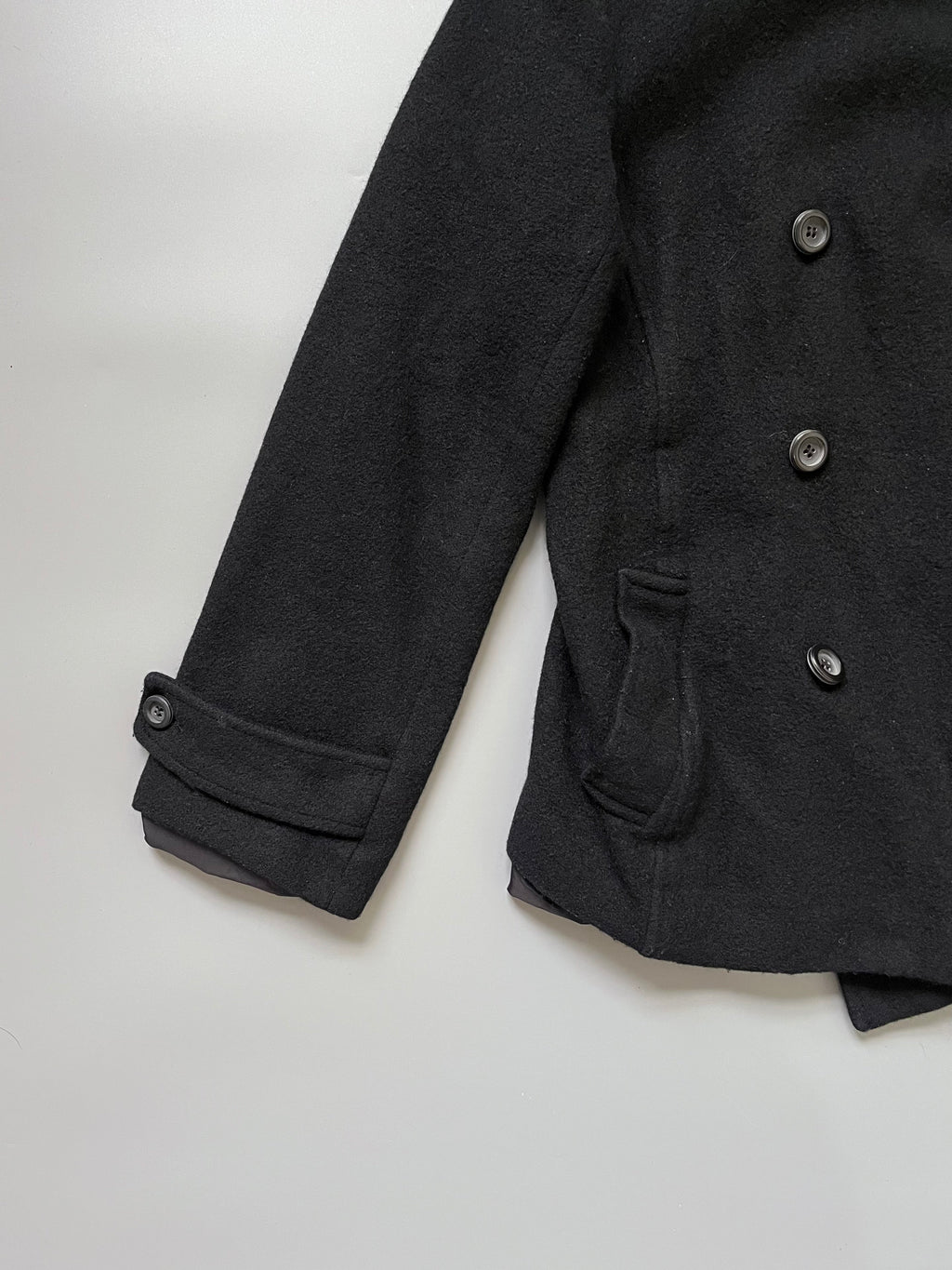 Made In Japan Black Wool Double Breast Coat