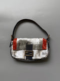 Fendi Silver Sequins Baguette