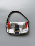 Fendi Silver Sequins Baguette