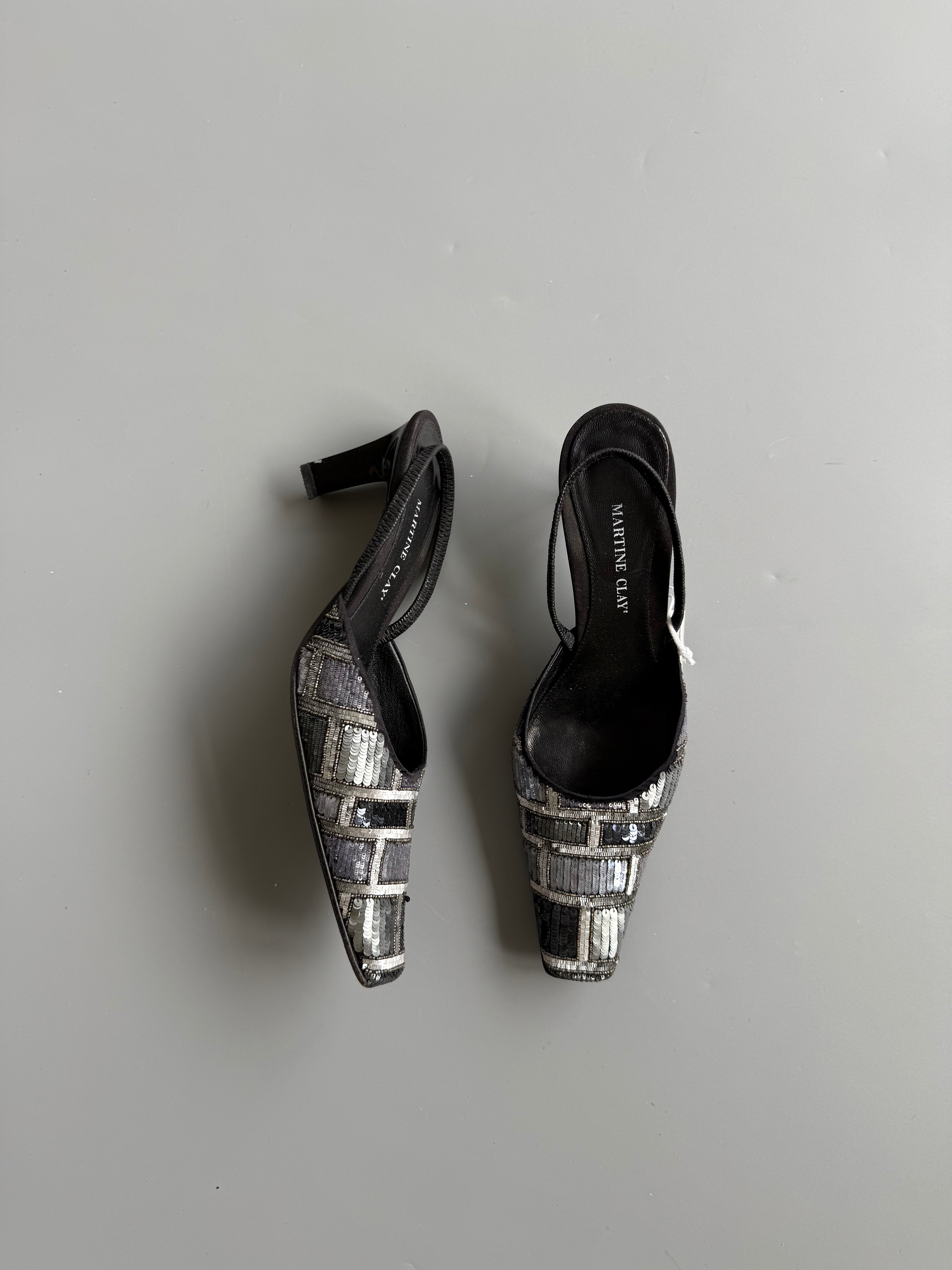 Martine Clay Sequin Heels