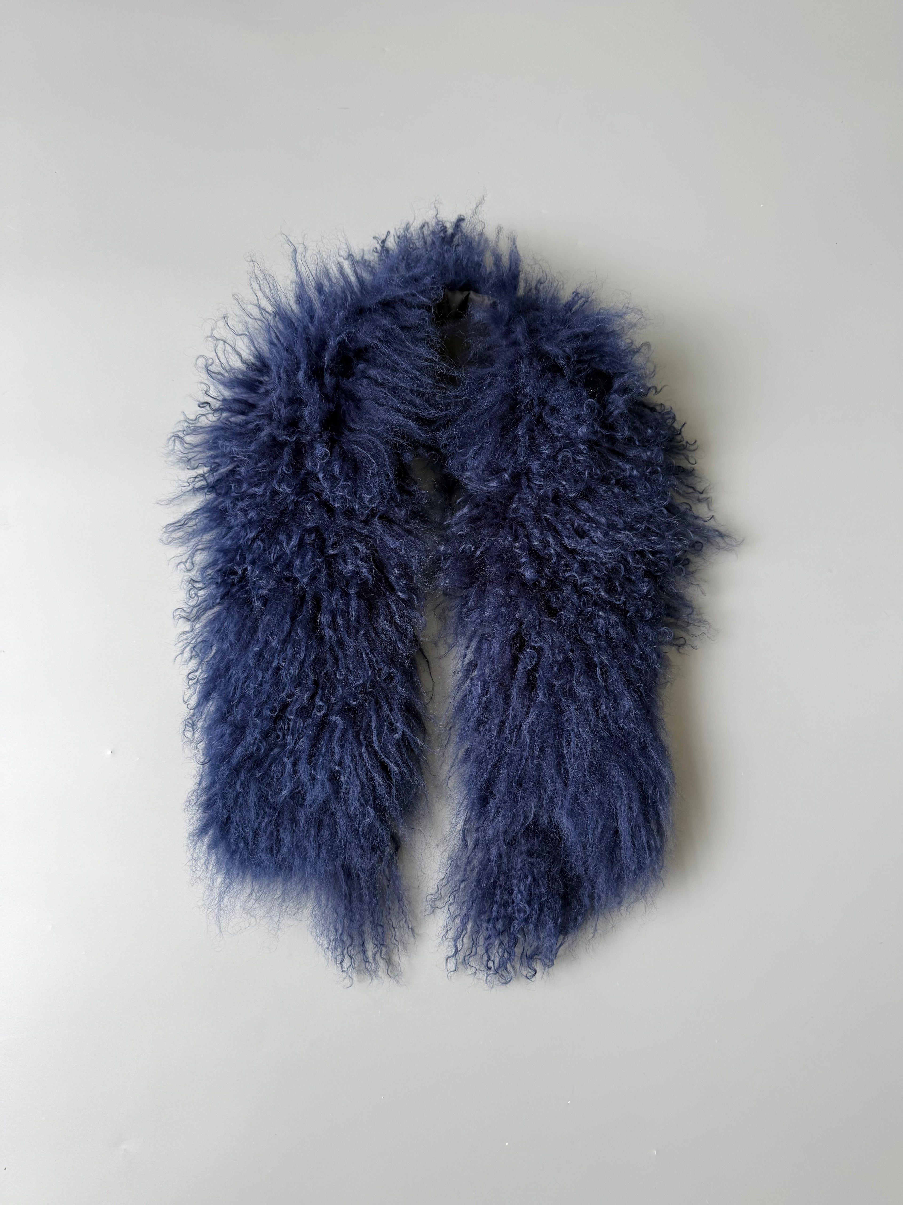 Blue Lamb Fur Scarf