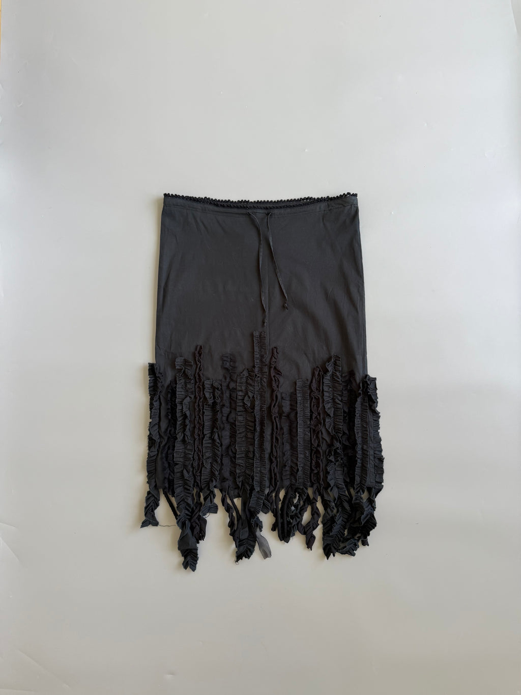Black Cotton Tassel Skirt