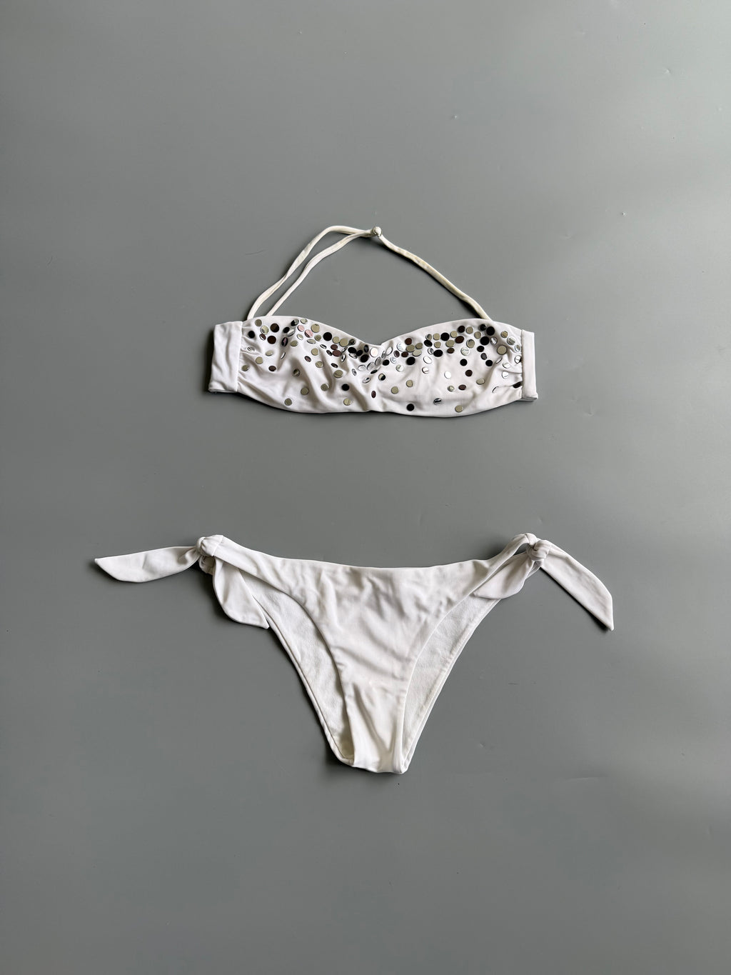 White Studded Bikini Set