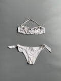 White Studded Bikini Set