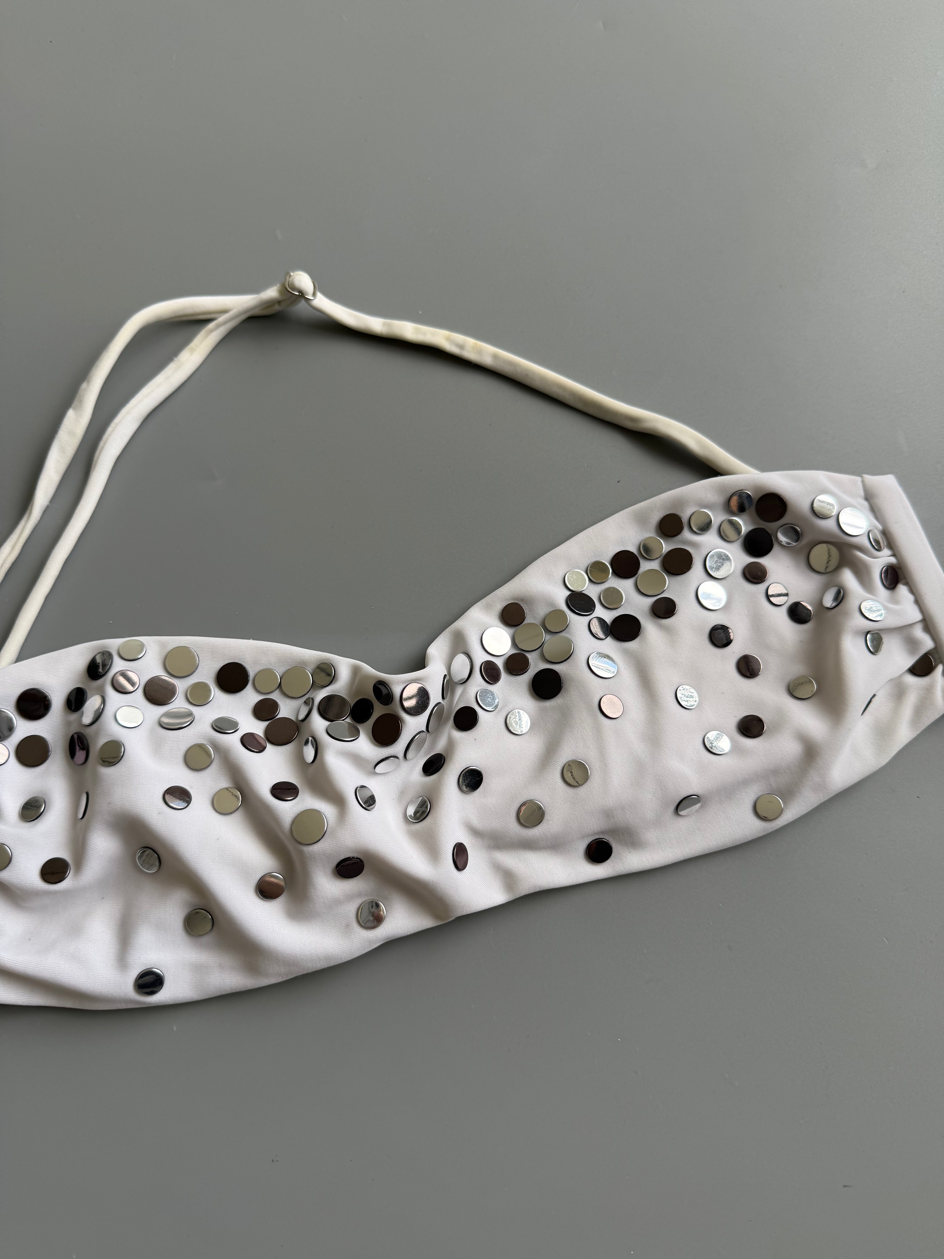 White Studded Bikini Set