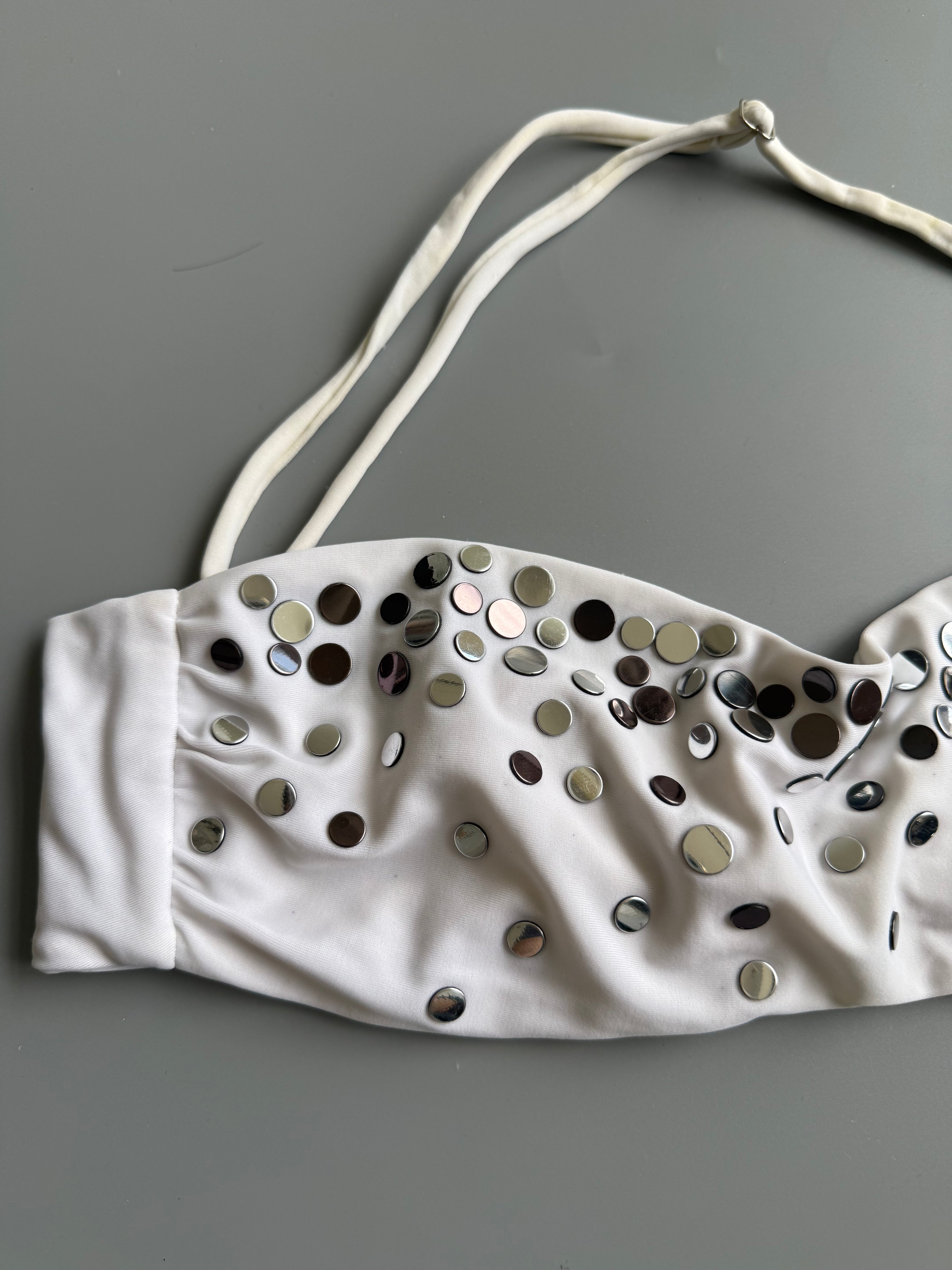 White Studded Bikini Set