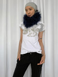 Blue Lamb Fur Scarf