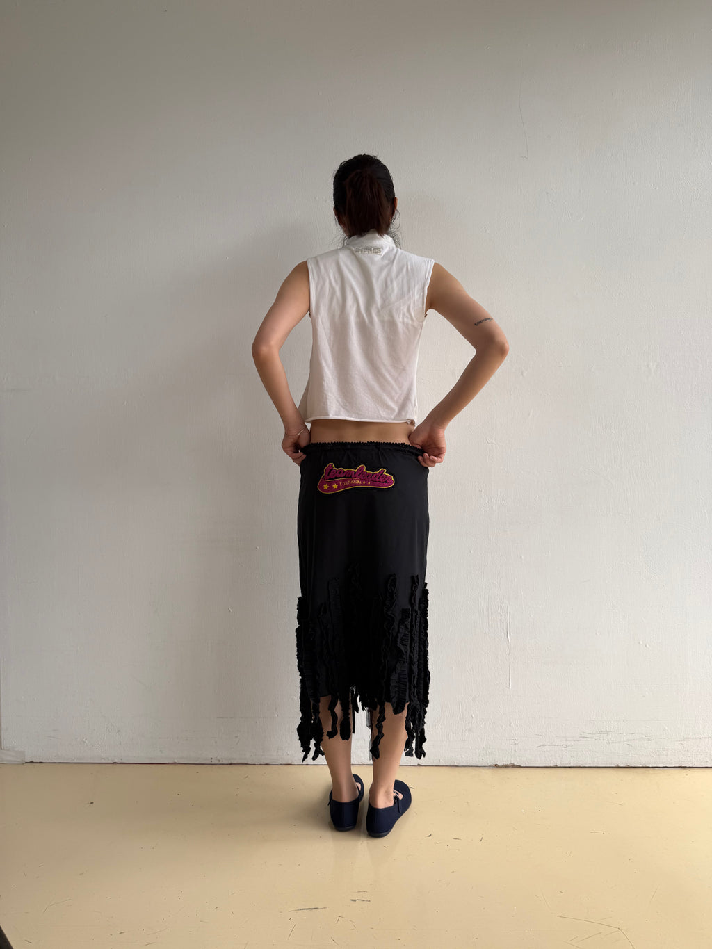 Black Cotton Tassel Skirt
