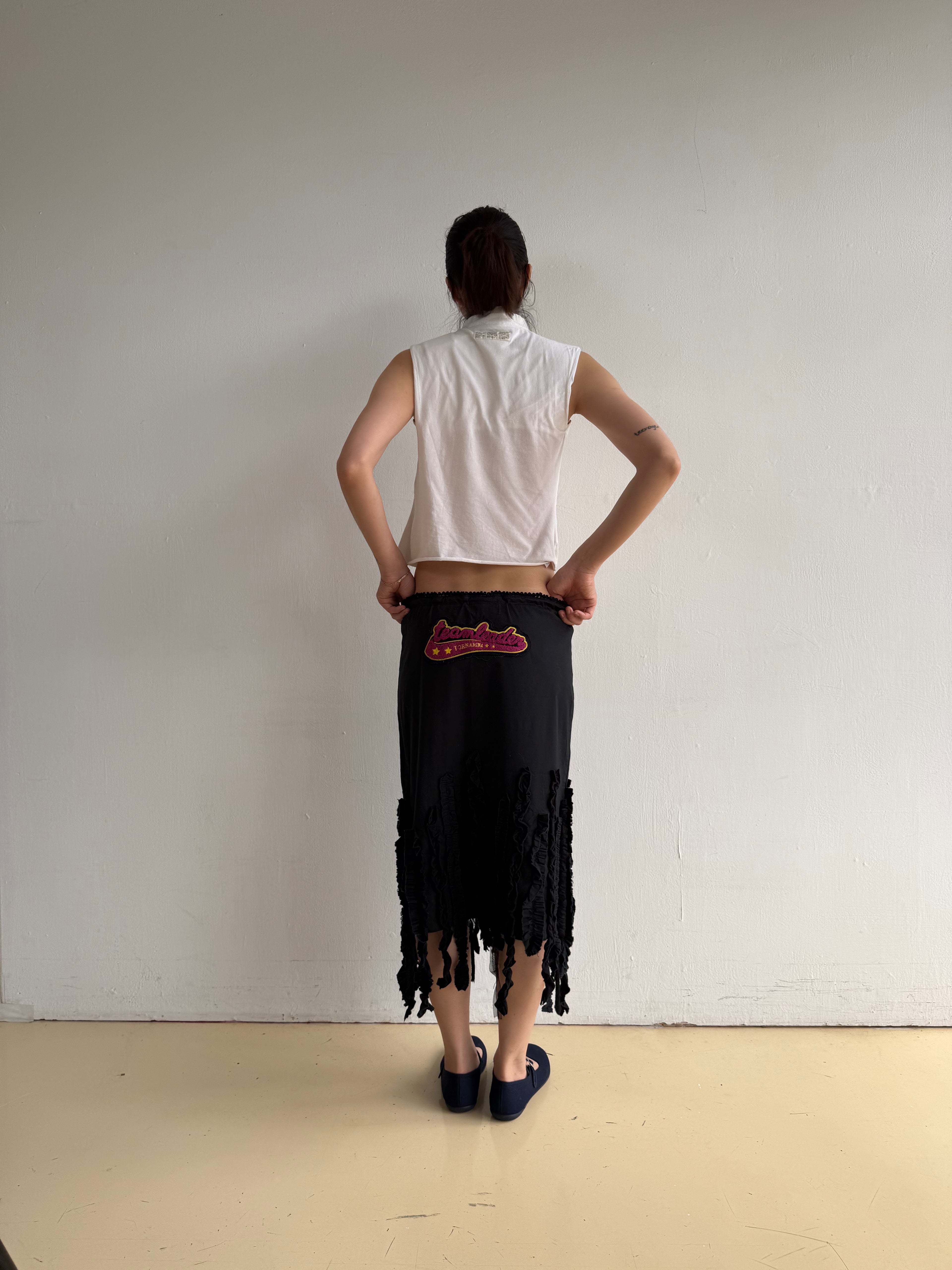 Black Cotton Tassel Skirt