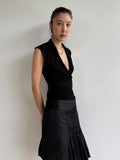 Black Cowl Neck Top