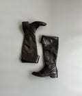 Leather biker boots