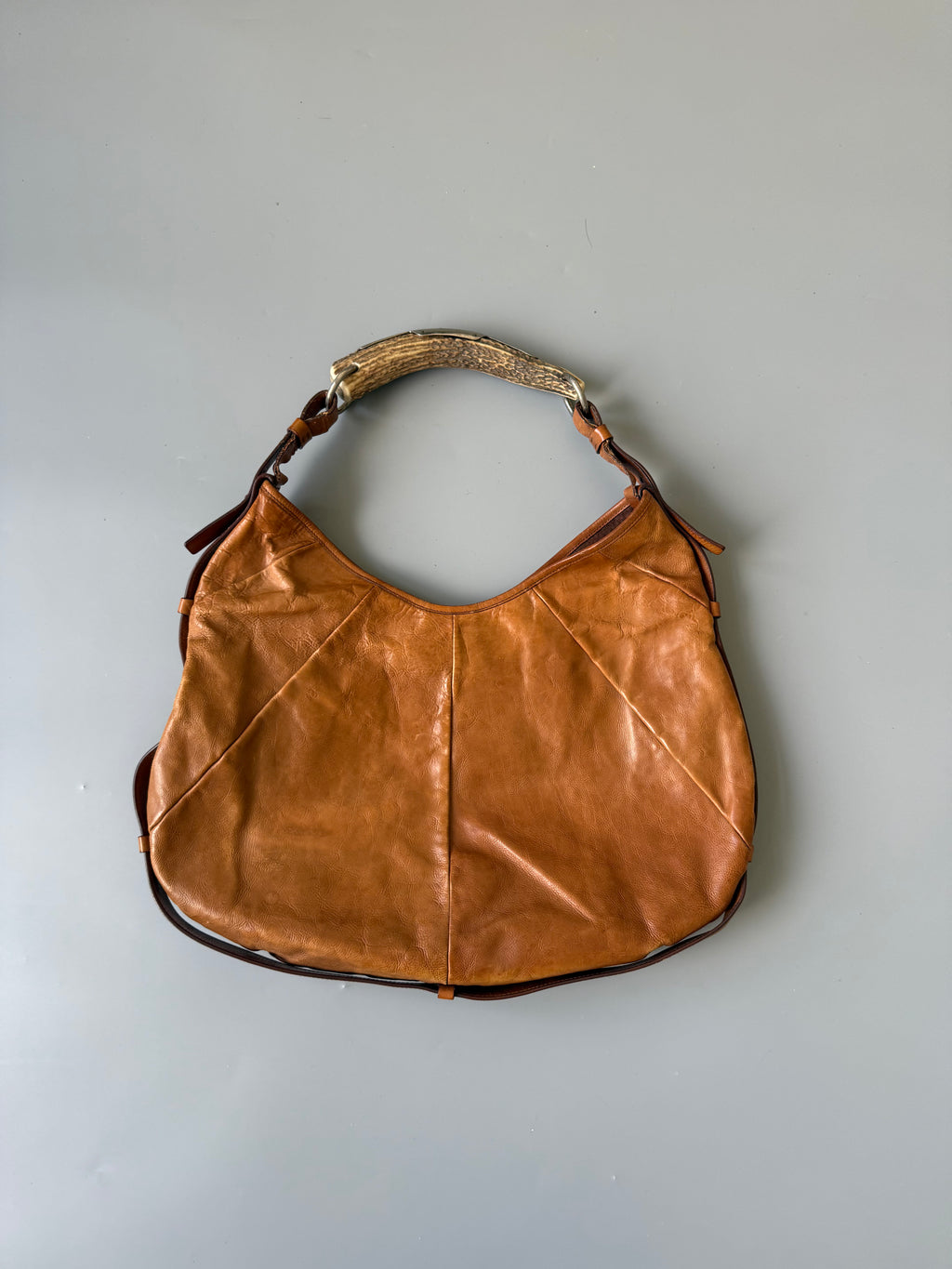 Yves Saint Laurent Mombassa Brown Leather Shoulder Bag