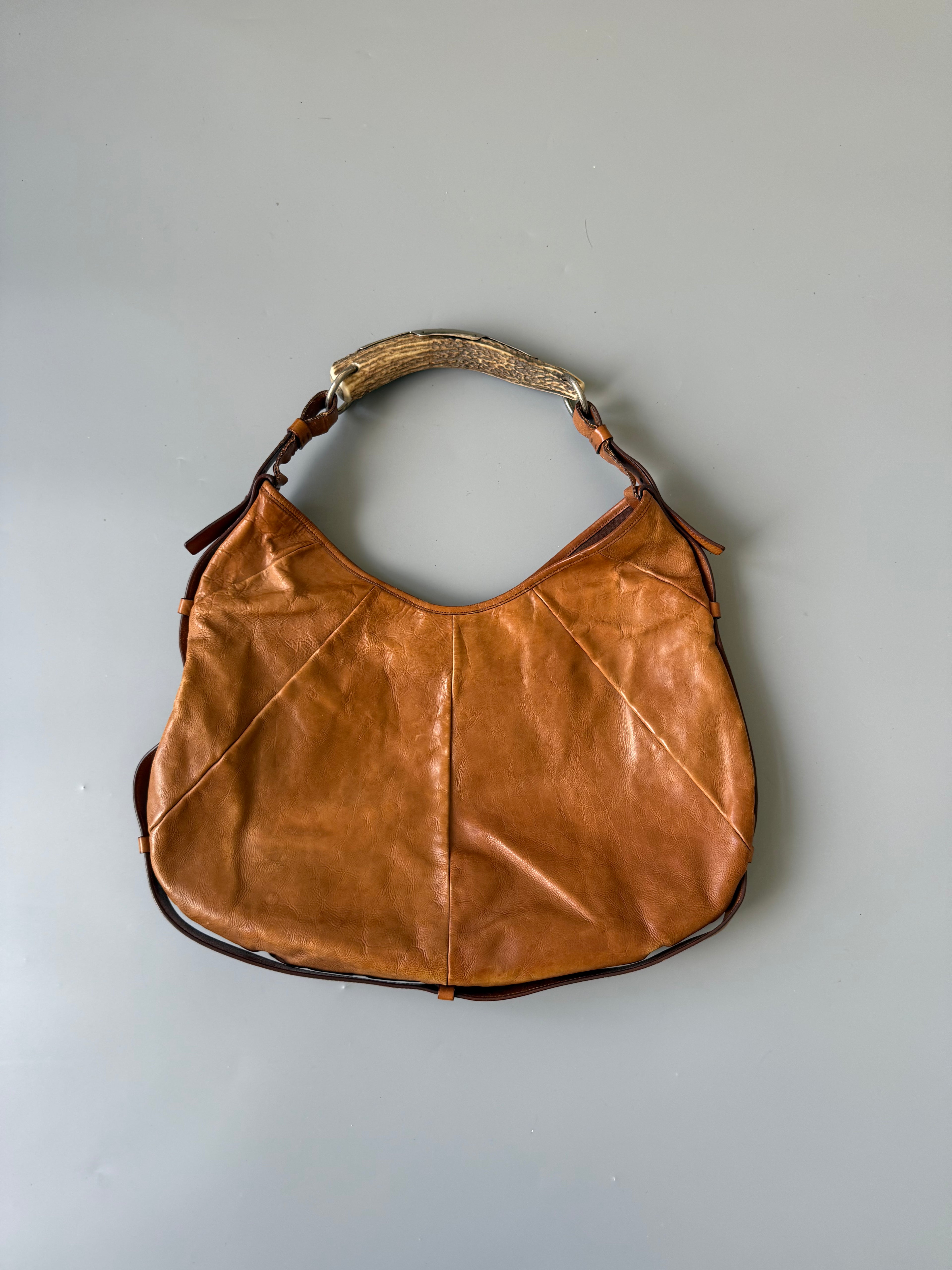 Yves Saint Laurent Mombassa Brown Leather Shoulder Bag