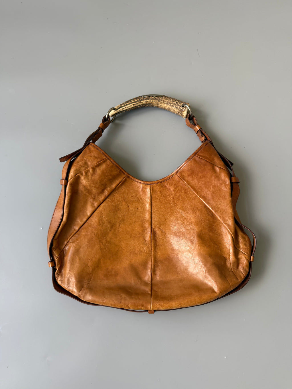 Yves Saint Laurent Mombassa Brown Leather Shoulder Bag