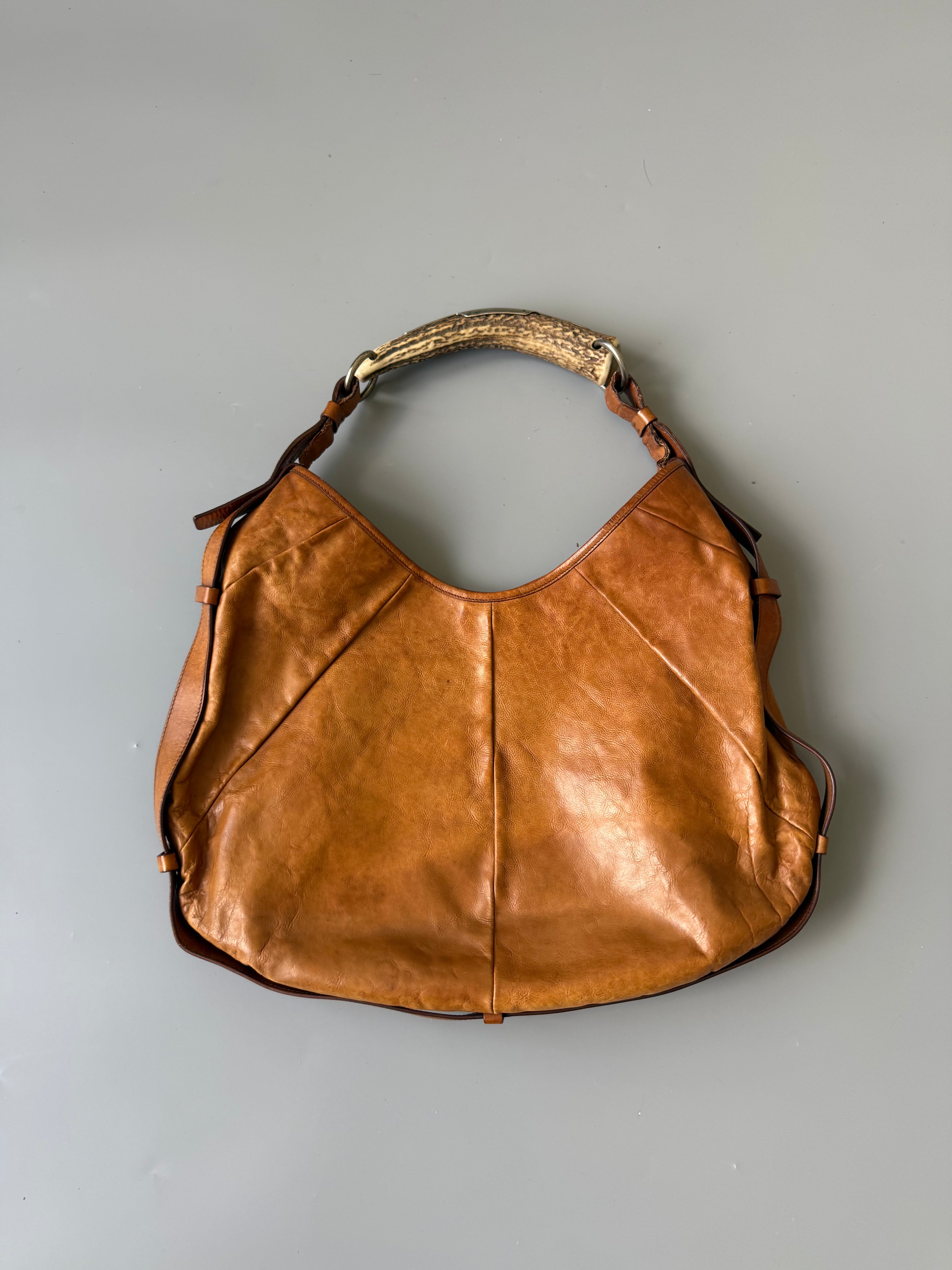 Yves Saint Laurent Mombassa Brown Leather Shoulder Bag