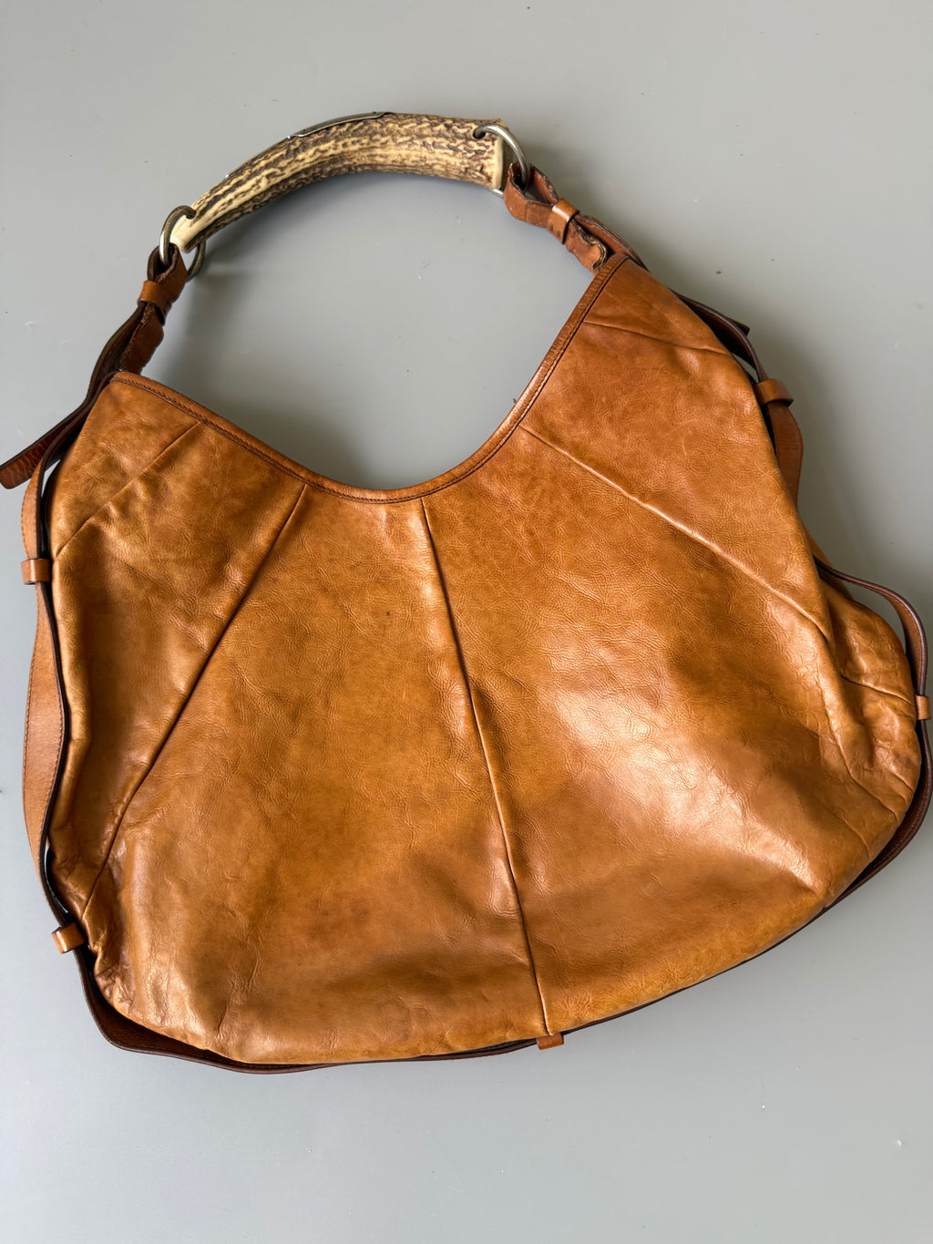 Yves Saint Laurent Mombassa Brown Leather Shoulder Bag