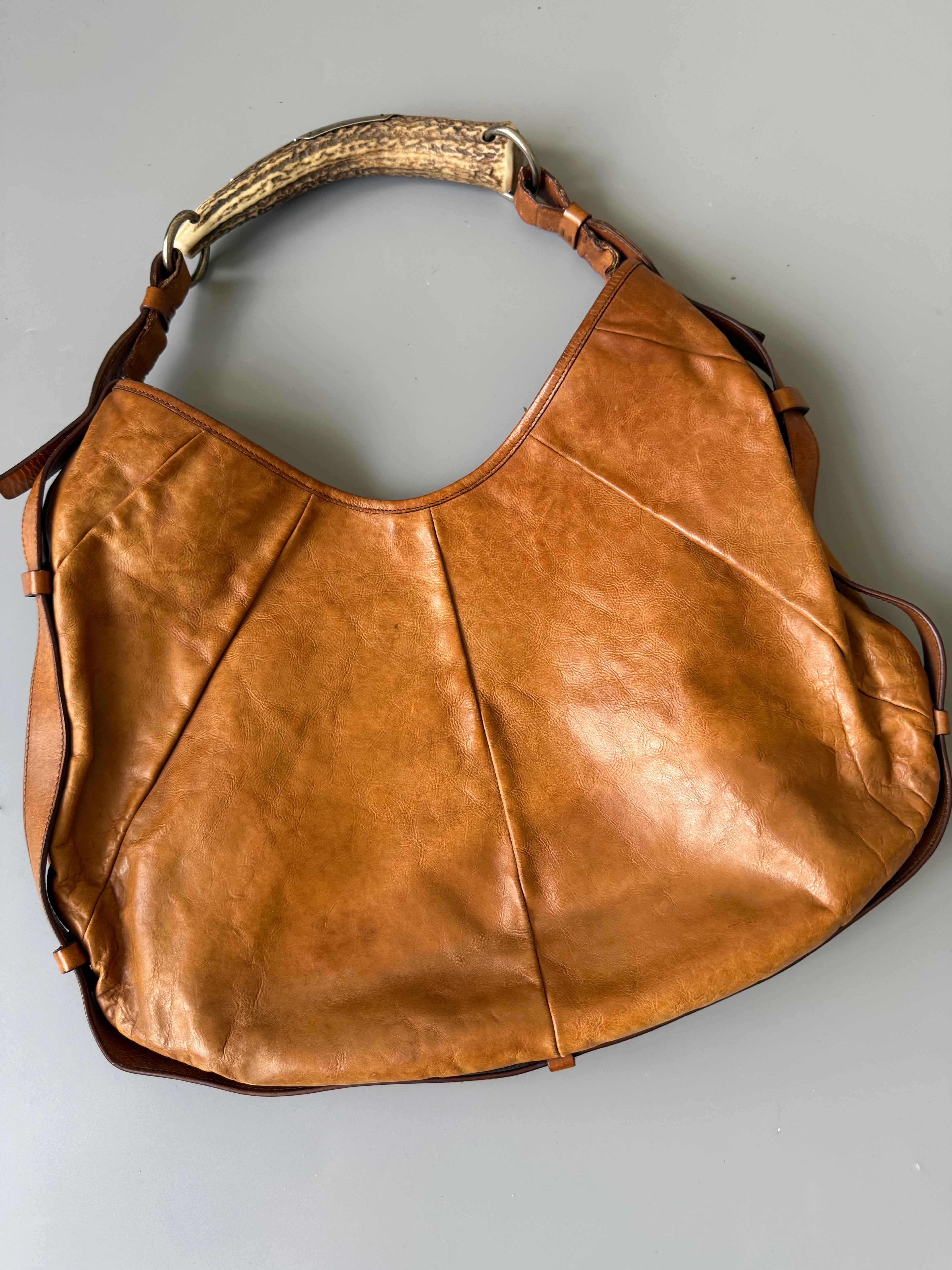 Yves Saint Laurent Mombassa Brown Leather Shoulder Bag