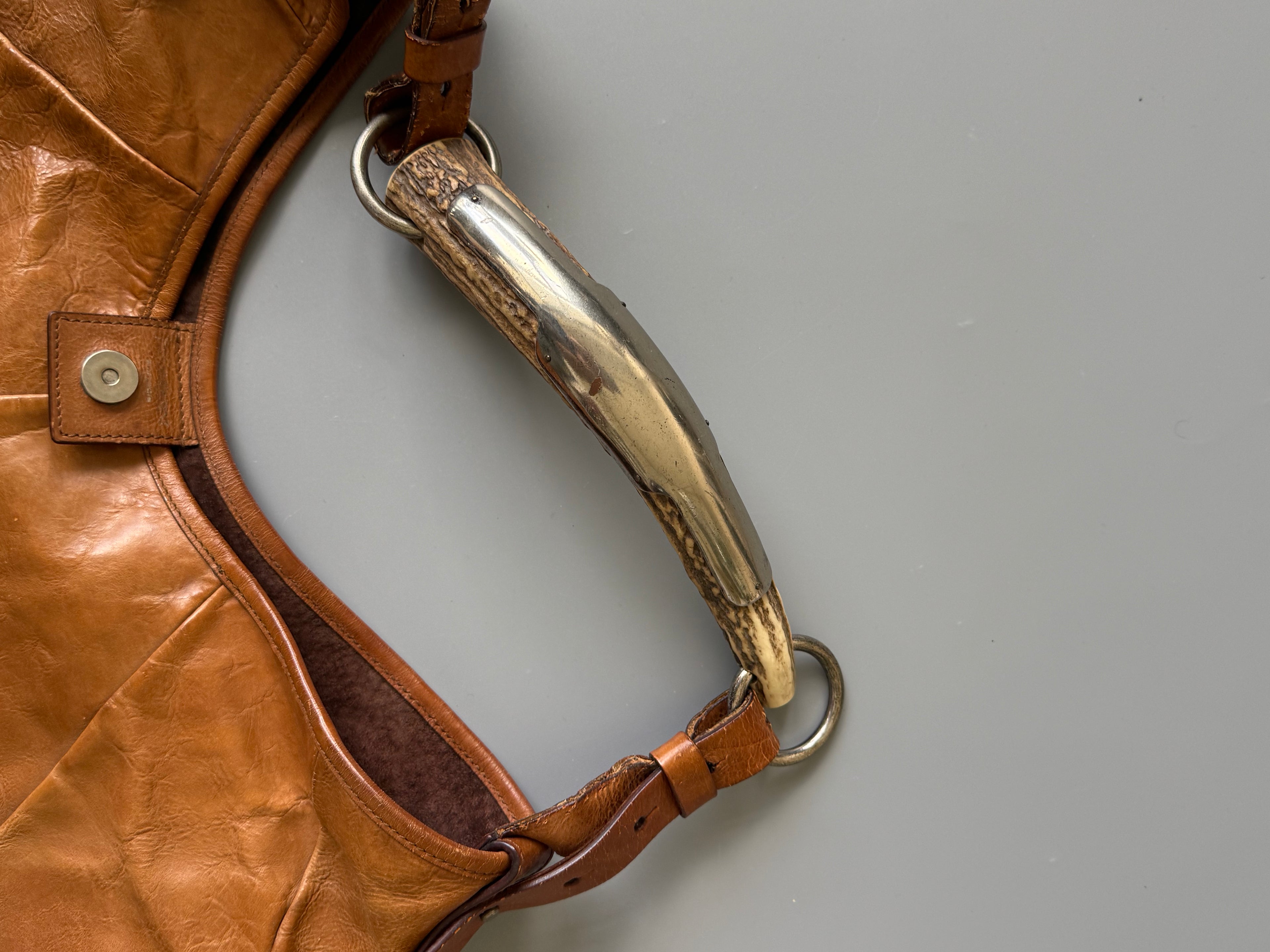 Yves Saint Laurent Mombassa Brown Leather Shoulder Bag