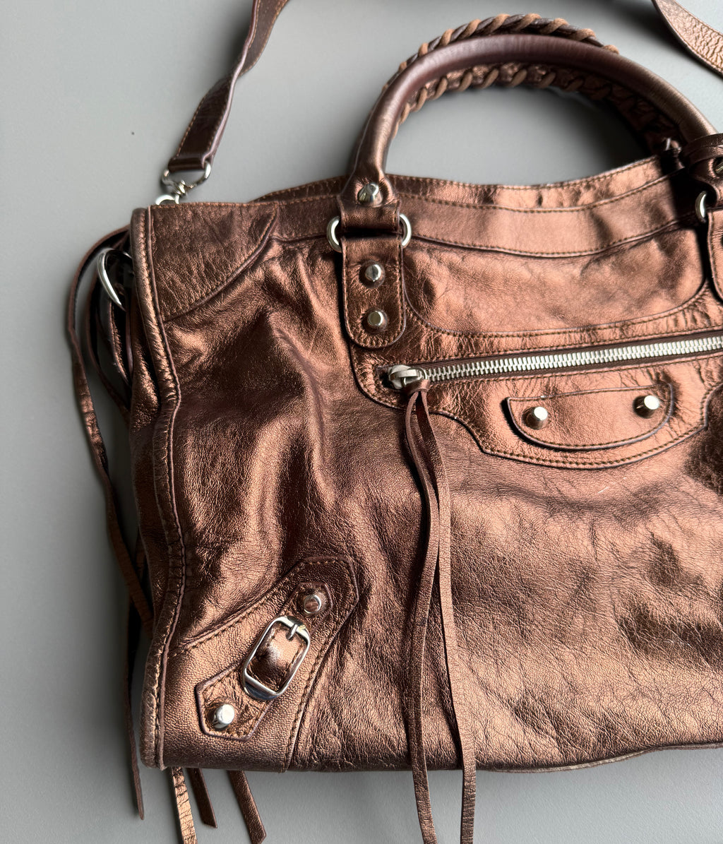 Balenciaga Metallic City Bag