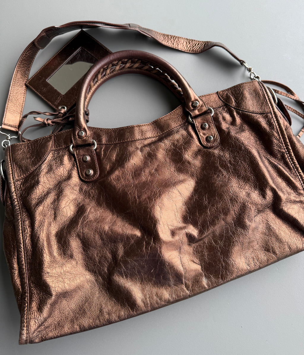 Balenciaga Metallic City Bag