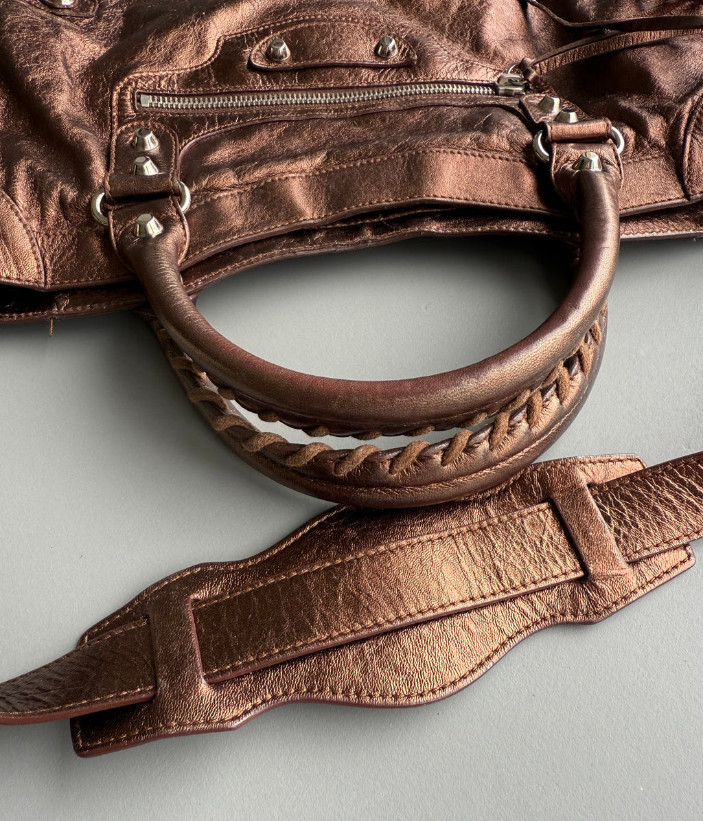 Balenciaga Metallic City Bag