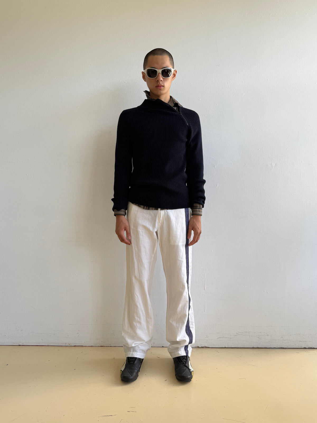 Emporio Armani Navy Zip Up Jumper