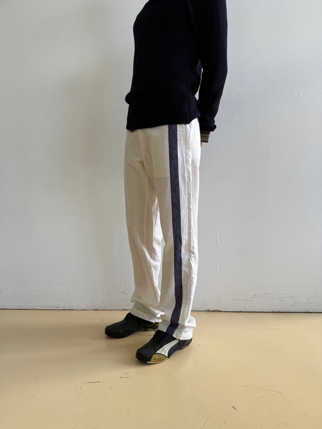E-Paly White Cotton Pants