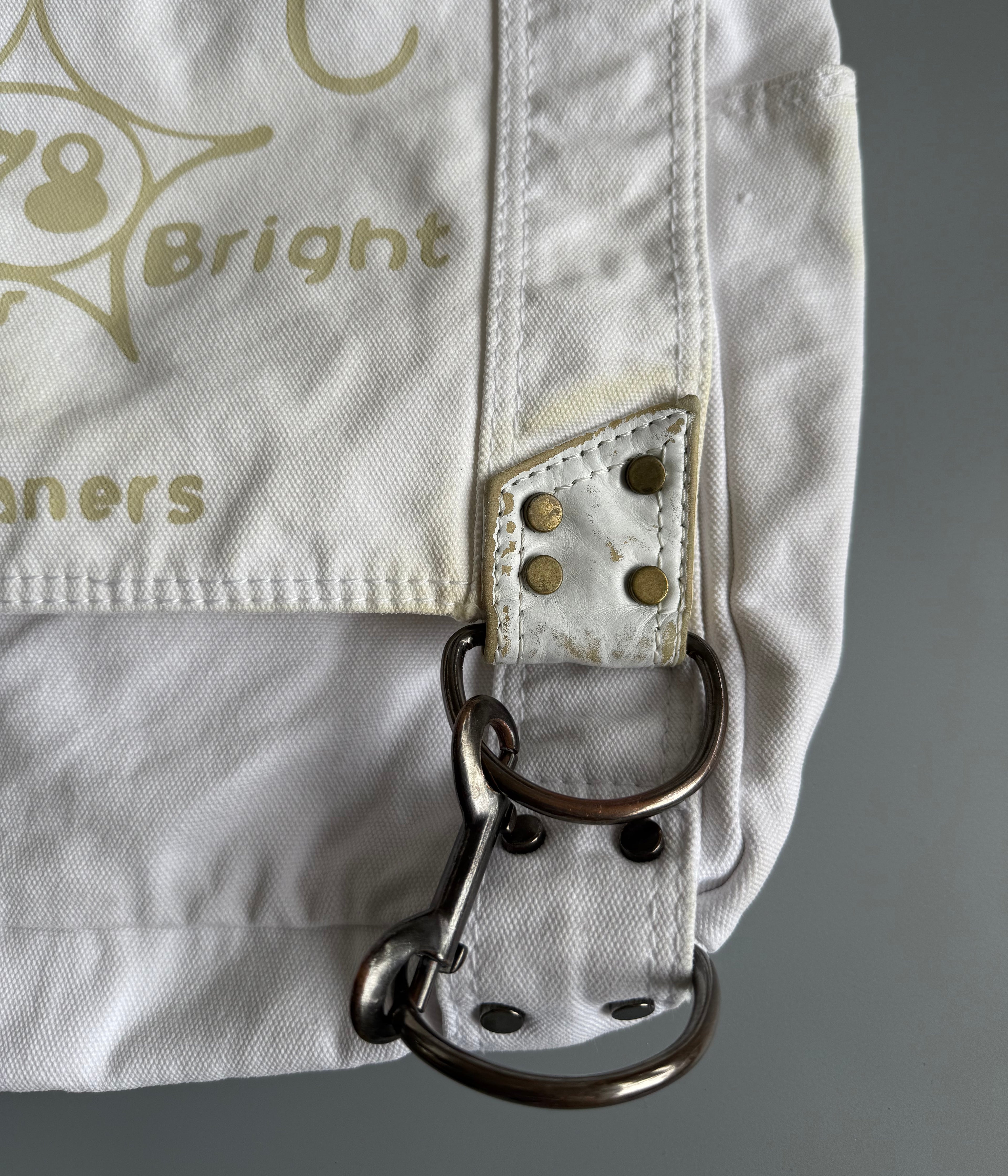 Diesel White Canvas Crossbody Bag