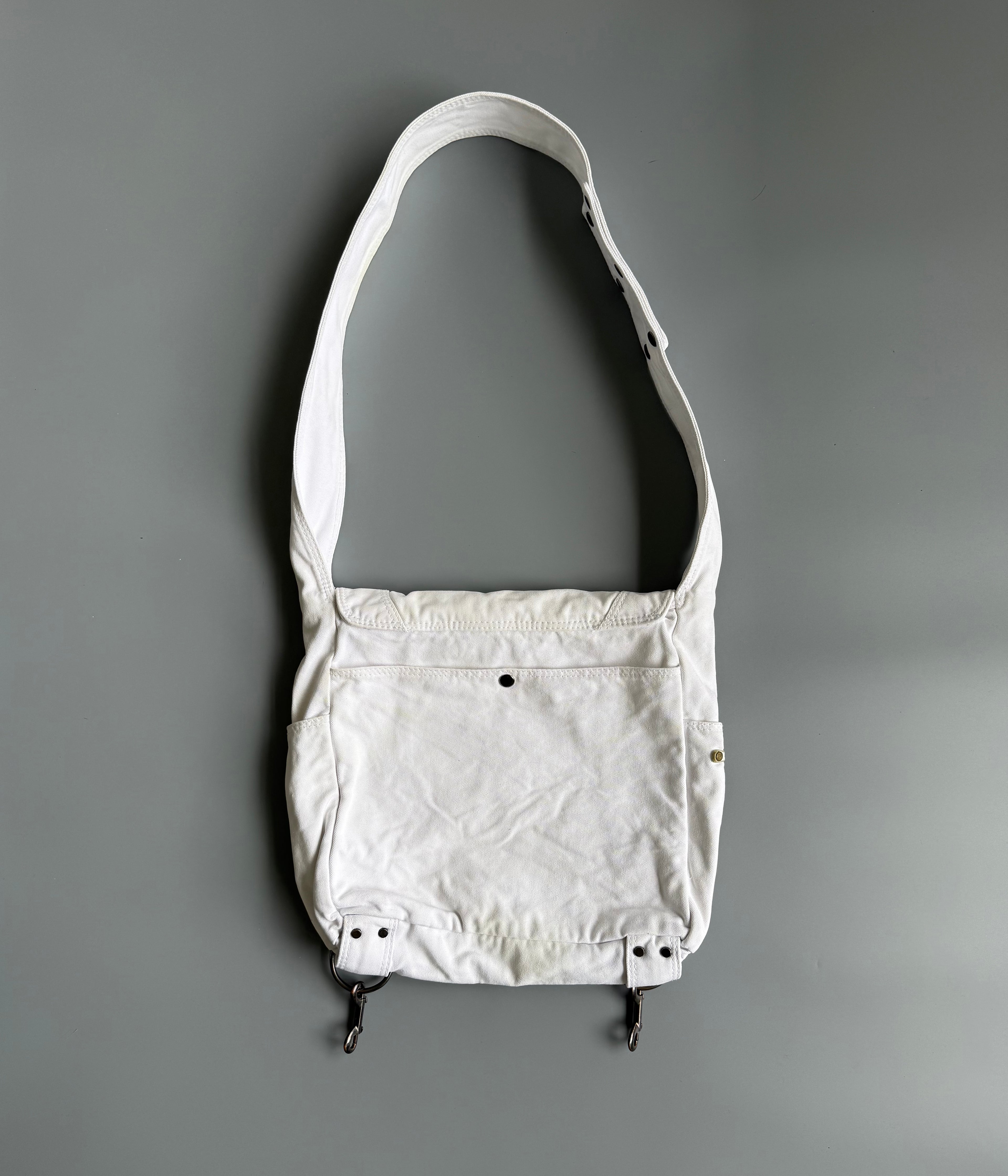 Diesel White Canvas Crossbody Bag