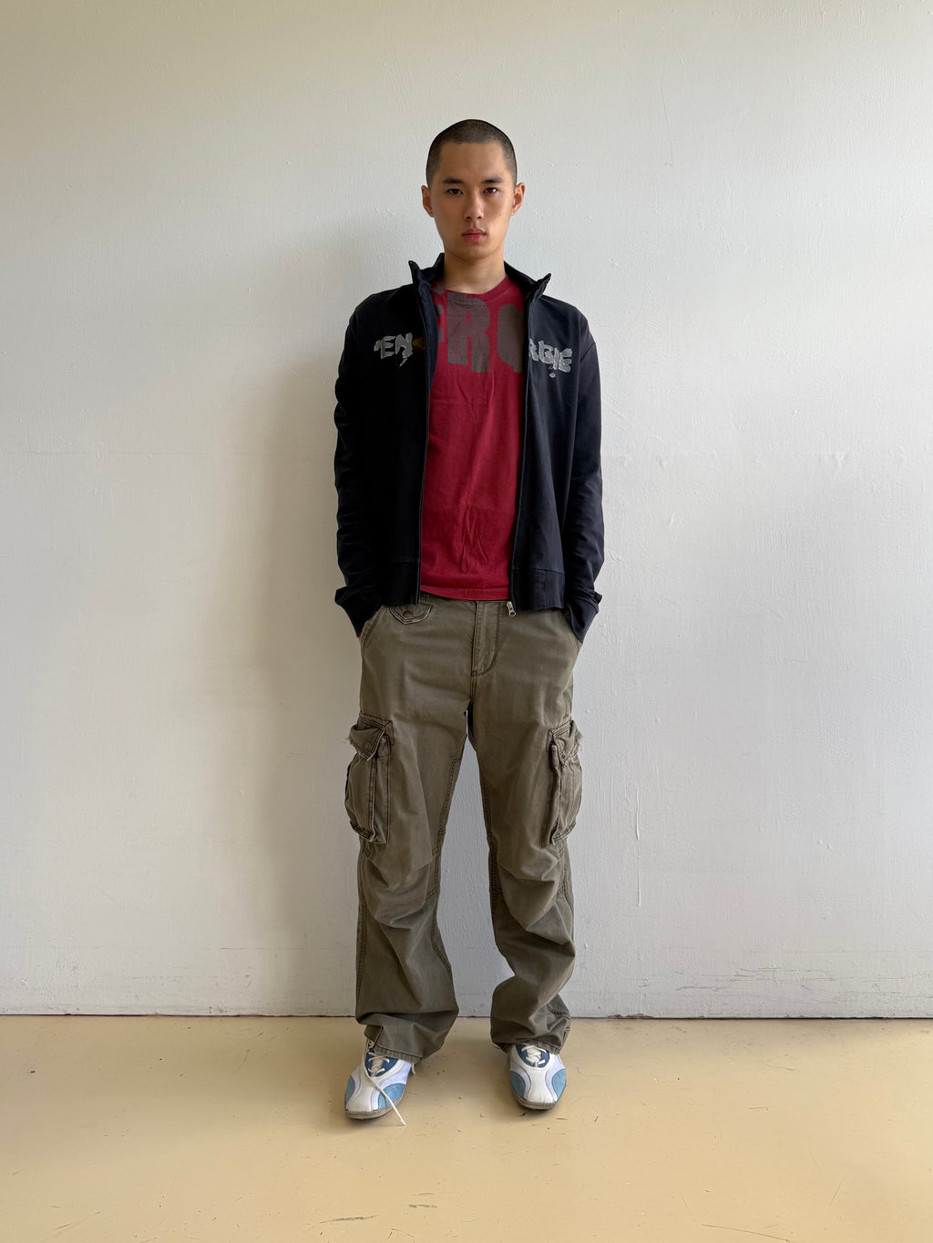 Graphic Navy Zip Up Jacket