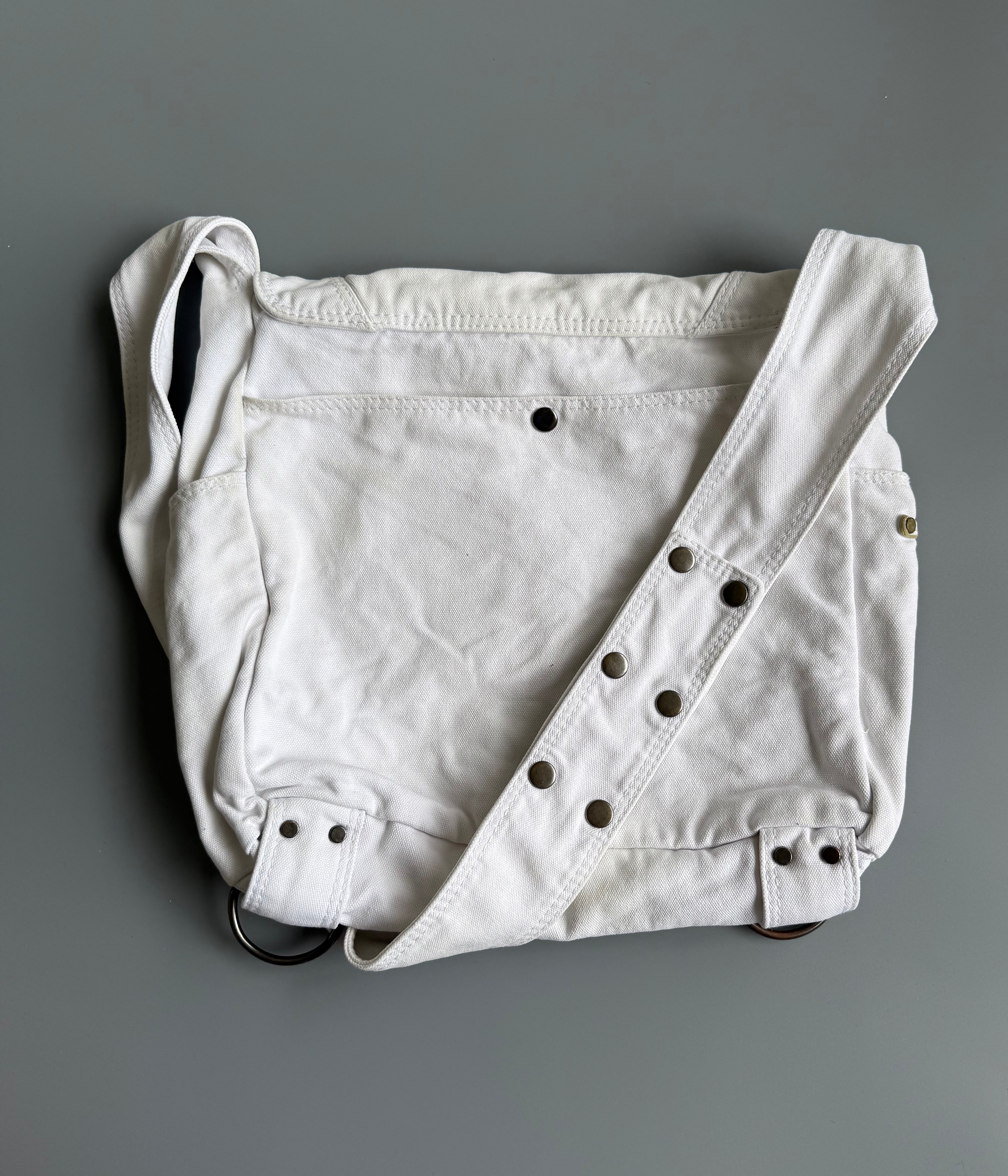 Diesel White Canvas Crossbody Bag