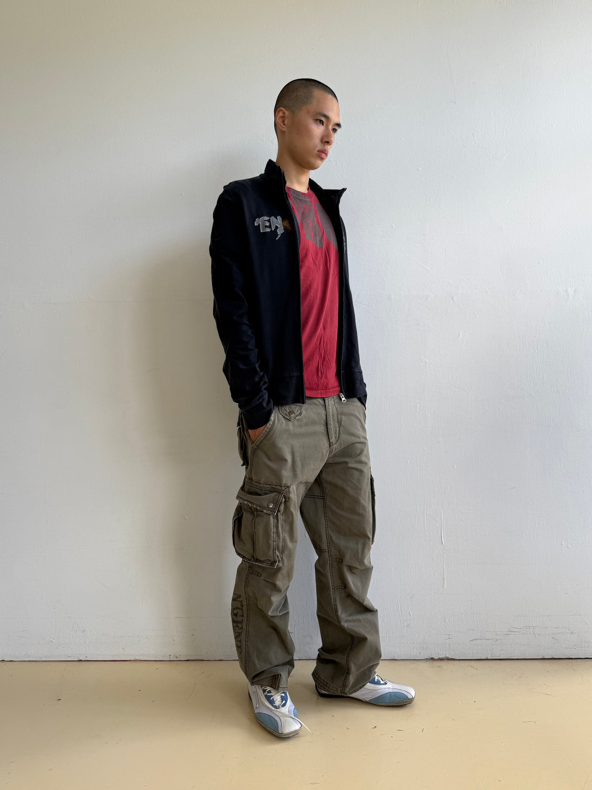 Graphic Navy Zip Up Jacket