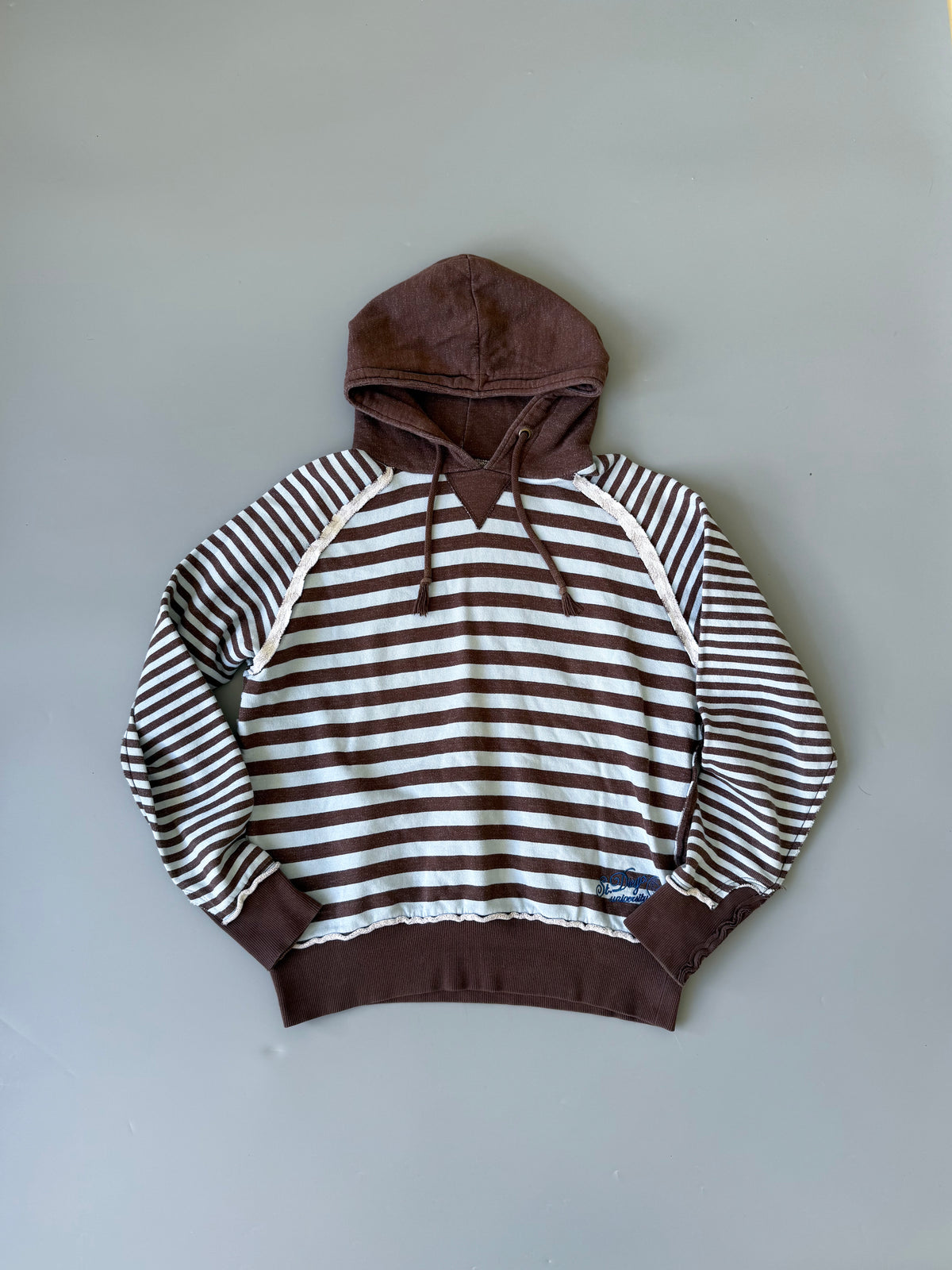 Baby Blue & Brown Striped Hoodie