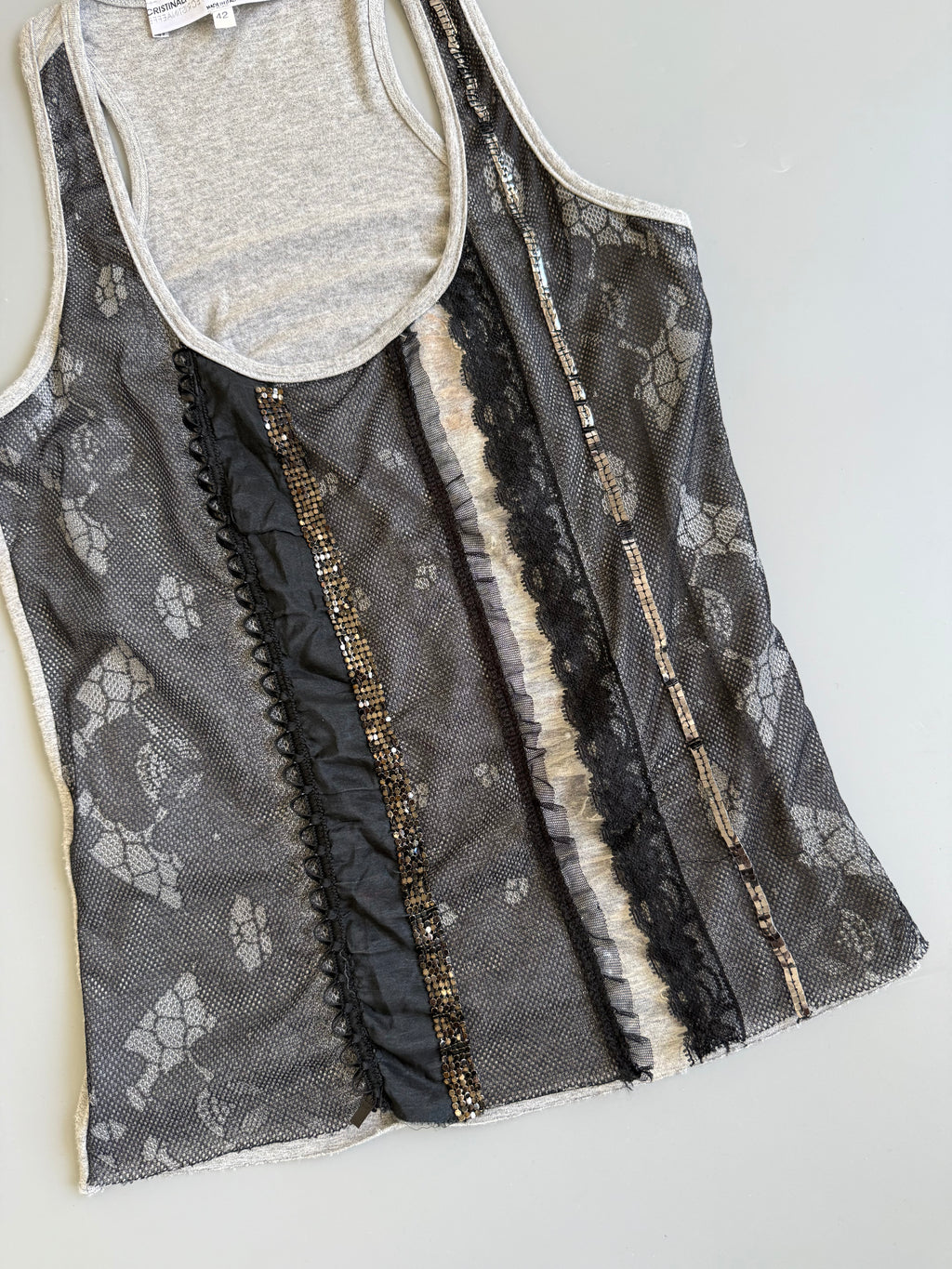 Mixed Material Tank Top