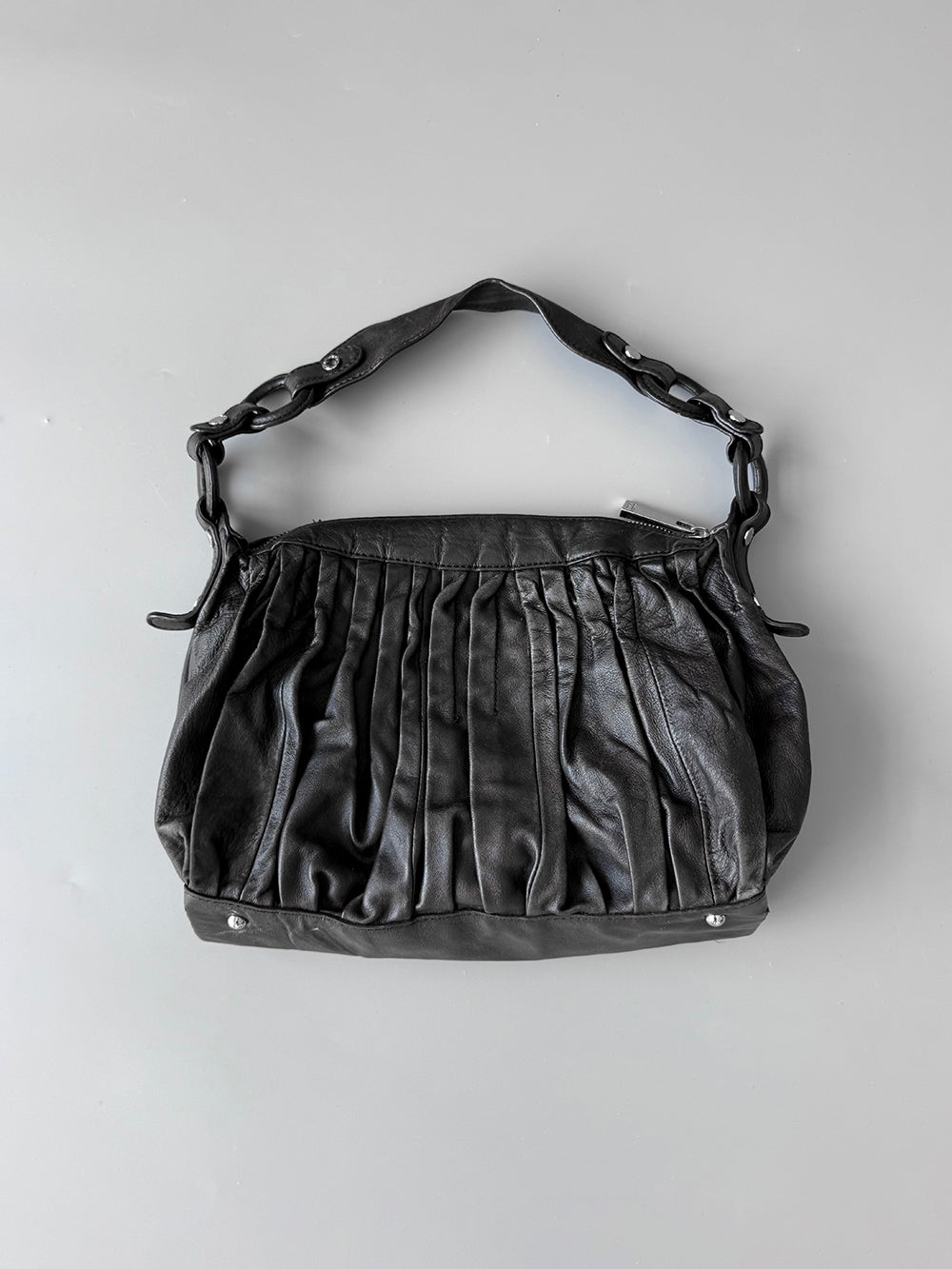 Black Lamb Leather Shoulder Bag