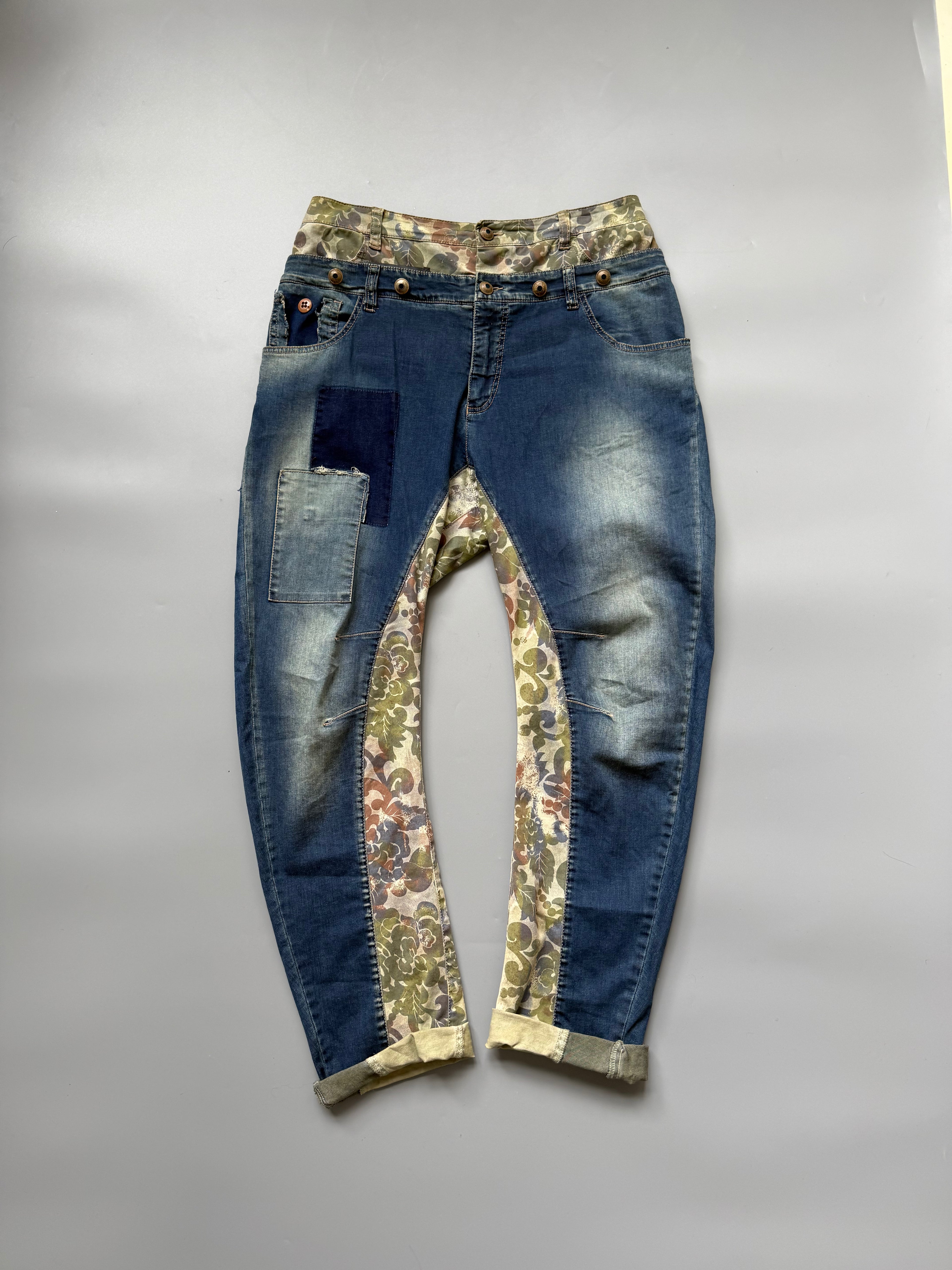 Mix Fabric Jeans