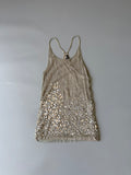 Olive Green Sheer Layered Sequin Vest