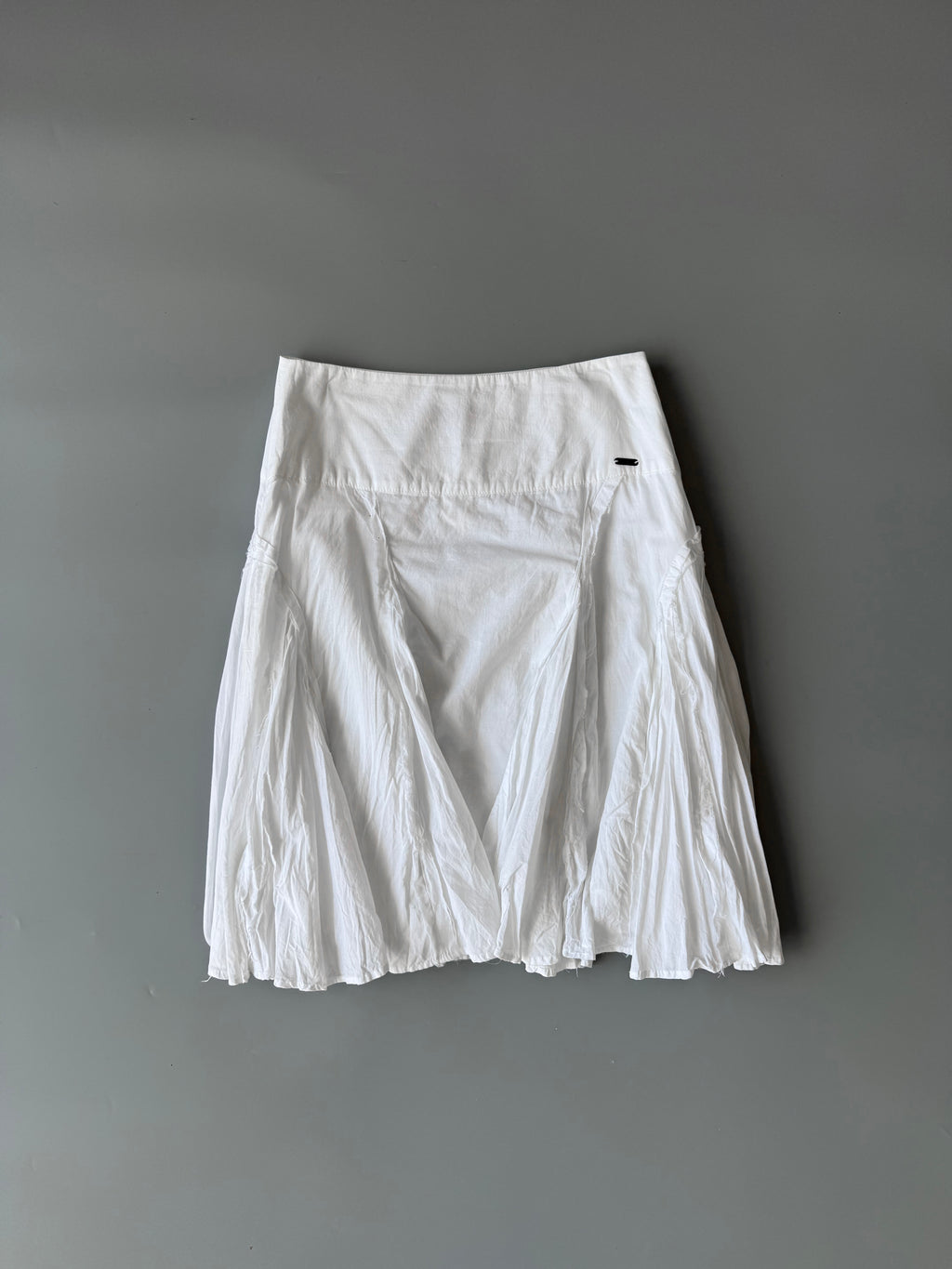 White Cotton Flare Skirt