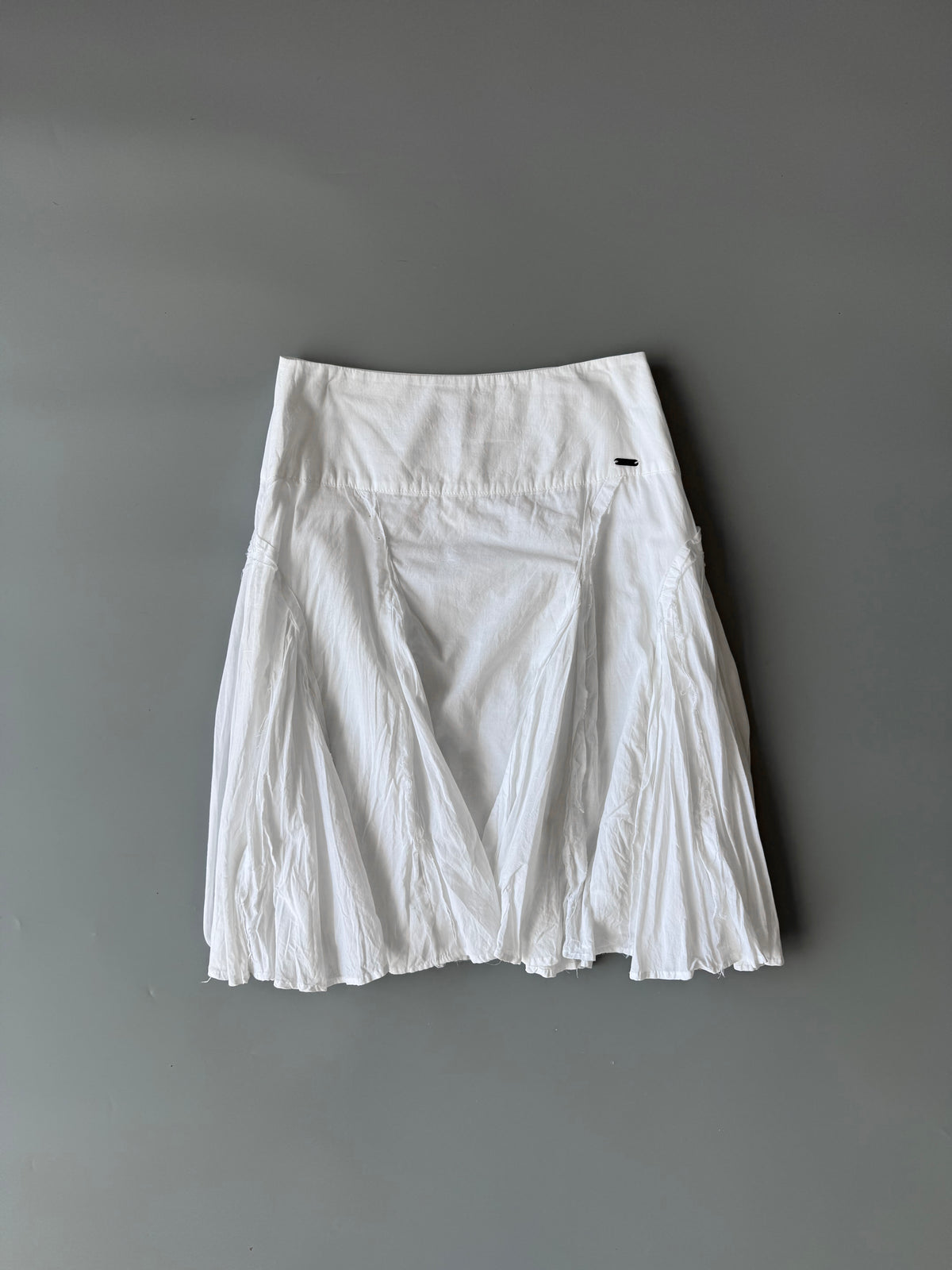 White Cotton Flare Skirt