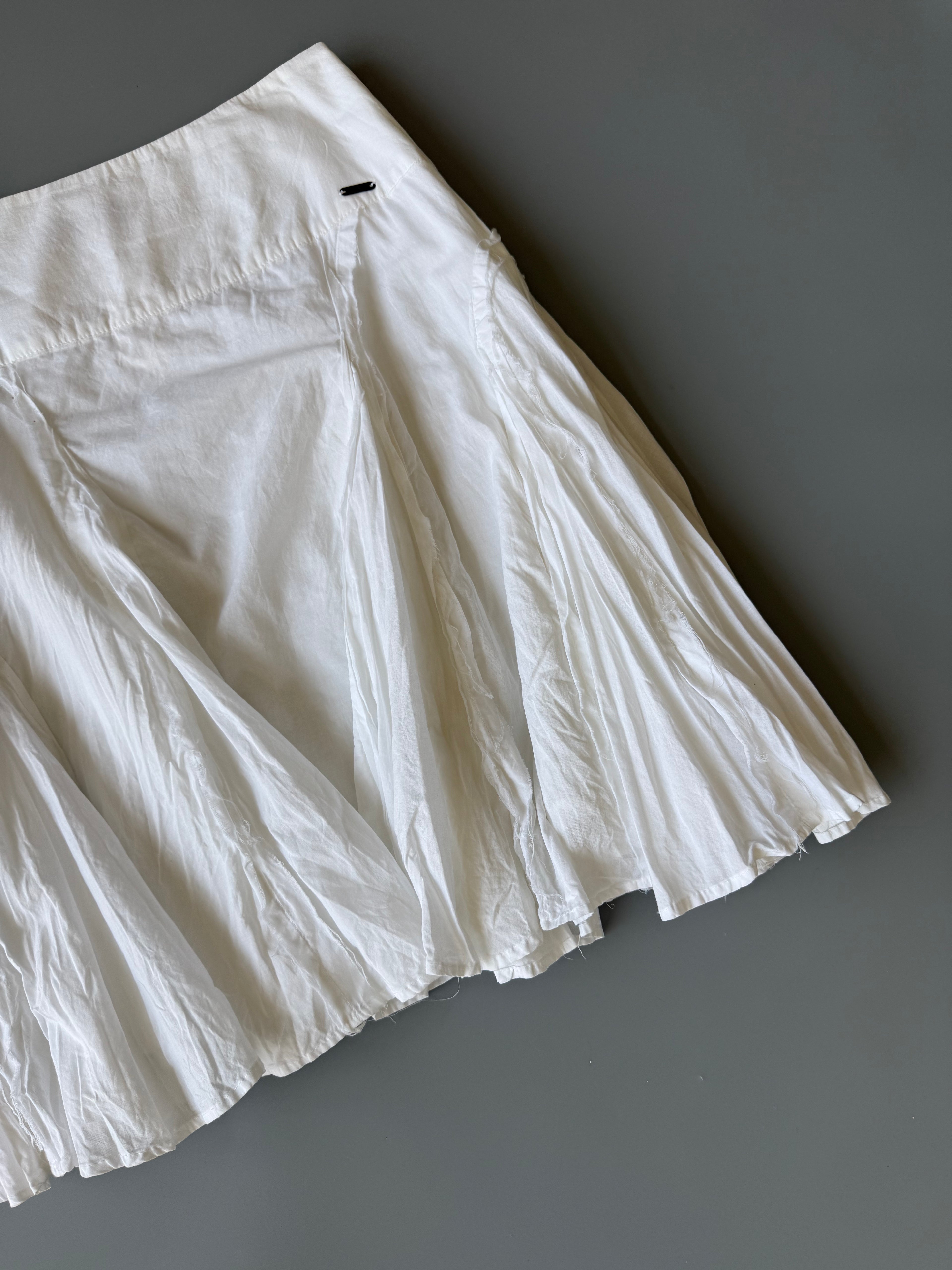White Cotton Flare Skirt