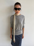 Grey Cotton Asymmetric Top