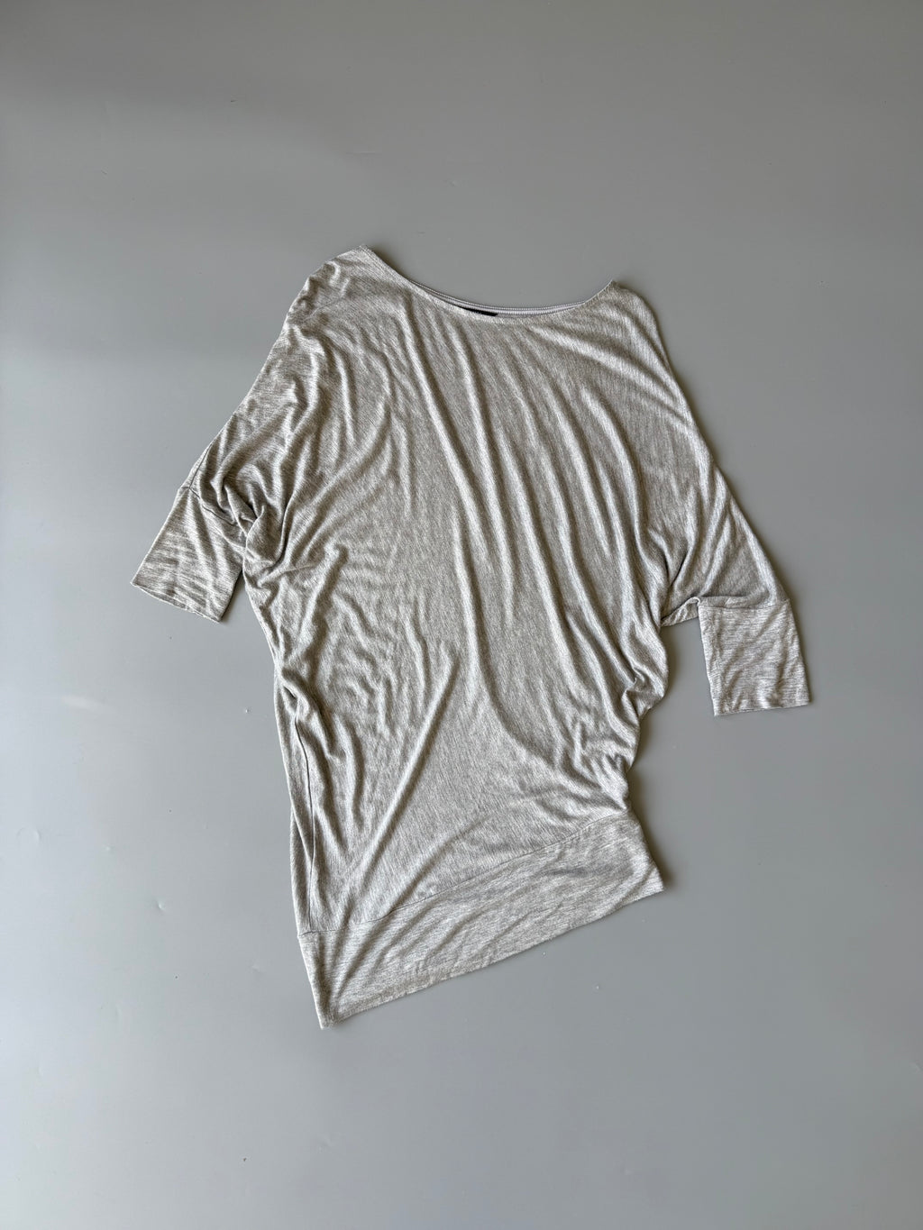 Grey Cotton Asymmetric Top