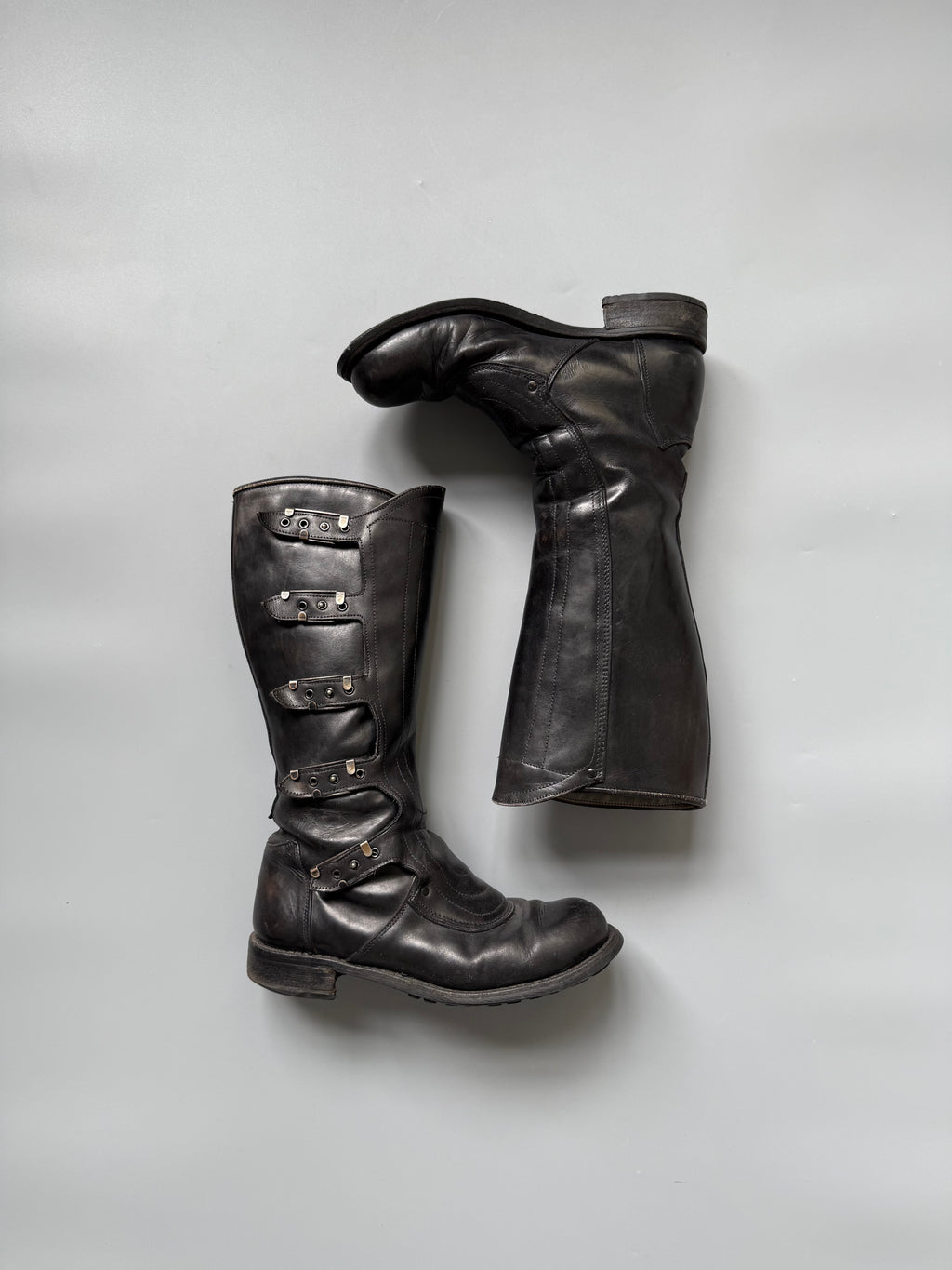 Vintage Leather Biker Boots