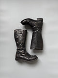 Vintage Leather Biker Boots