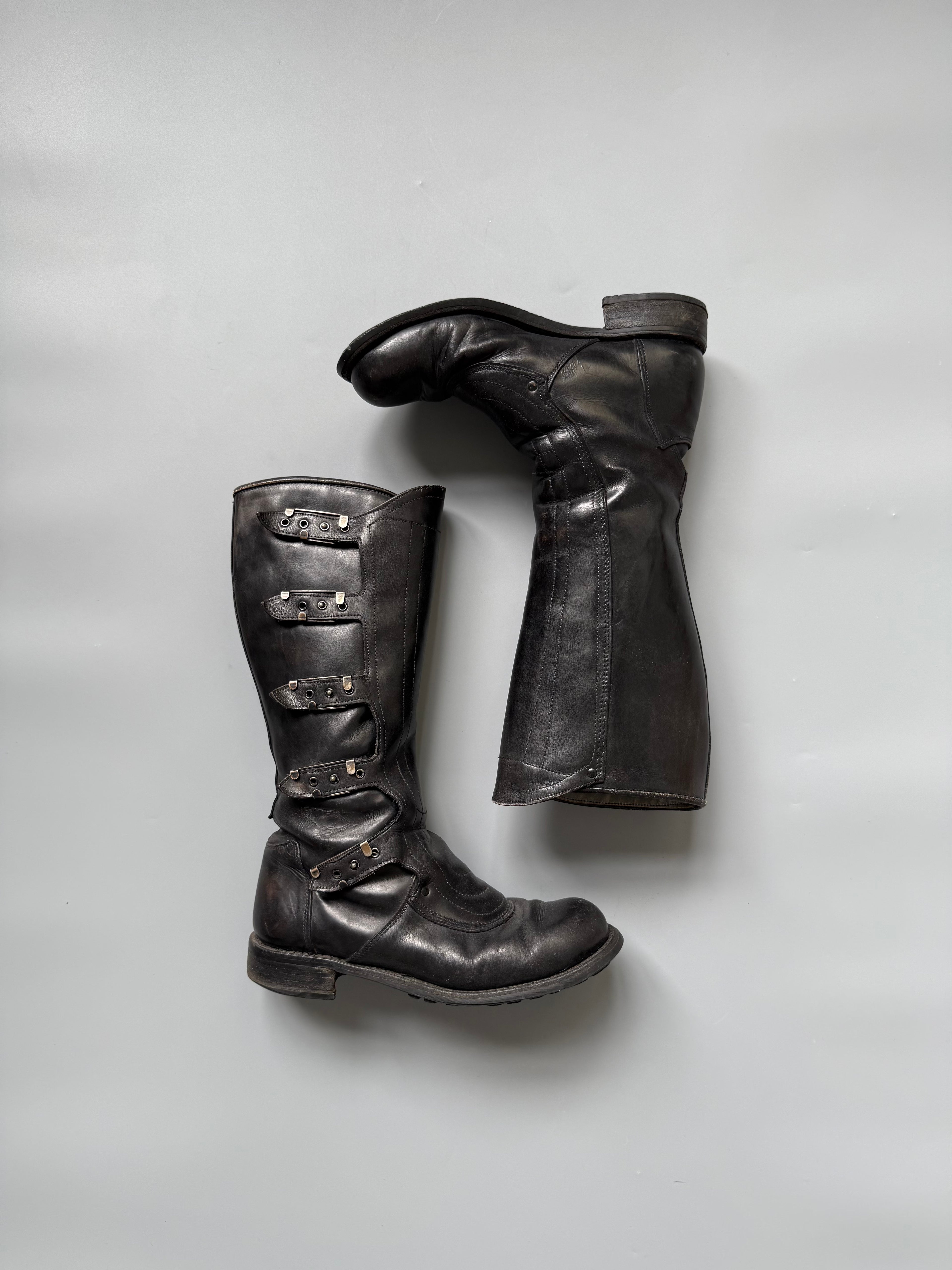 Vintage Leather Biker Boots