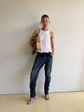 White Cotton Sequin Vest