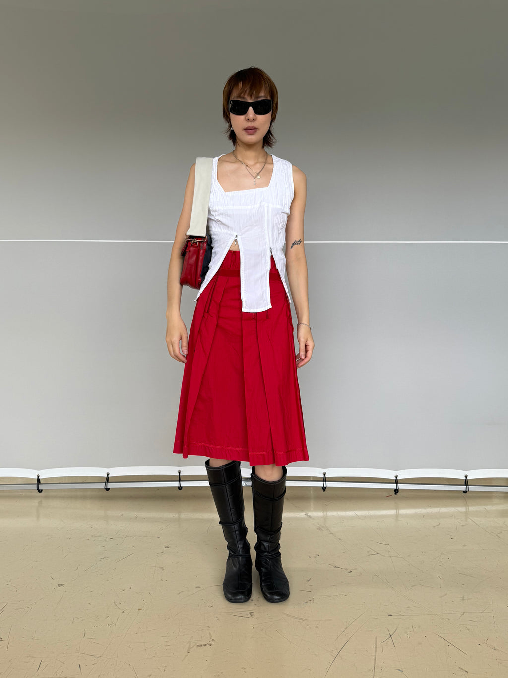 Prada Red Corset Skirt